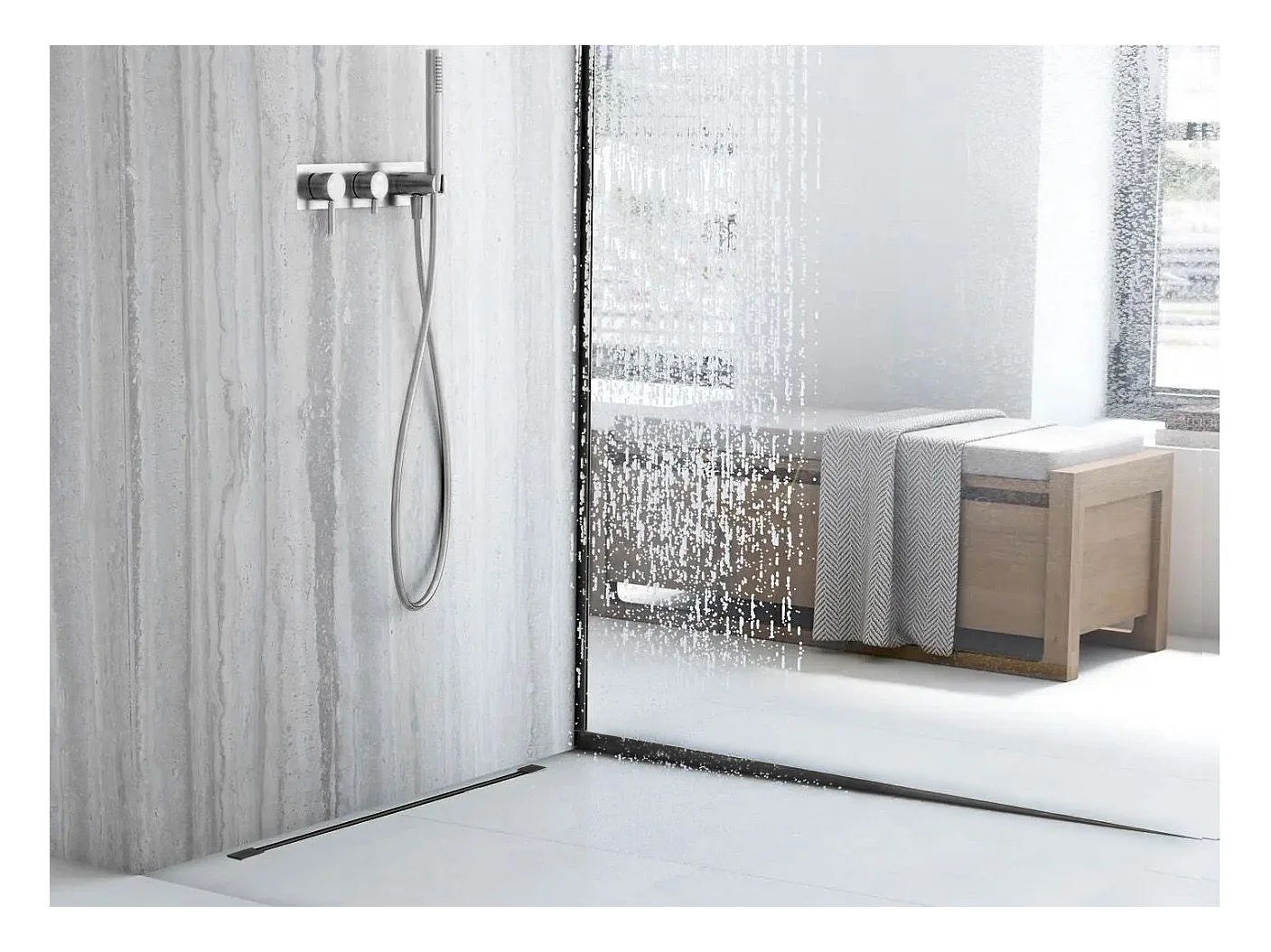 Profilé De Chute Latéral Pour Receveur De Douche Rea 120Cm Right Black