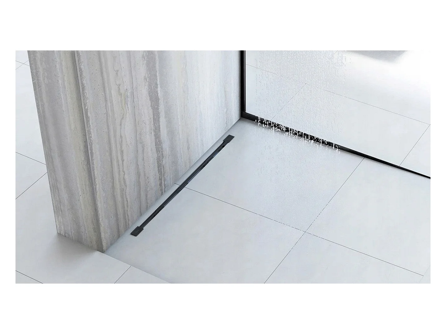 Profilé De Chute Latéral Pour Receveur De Douche Rea 120Cm Right Black