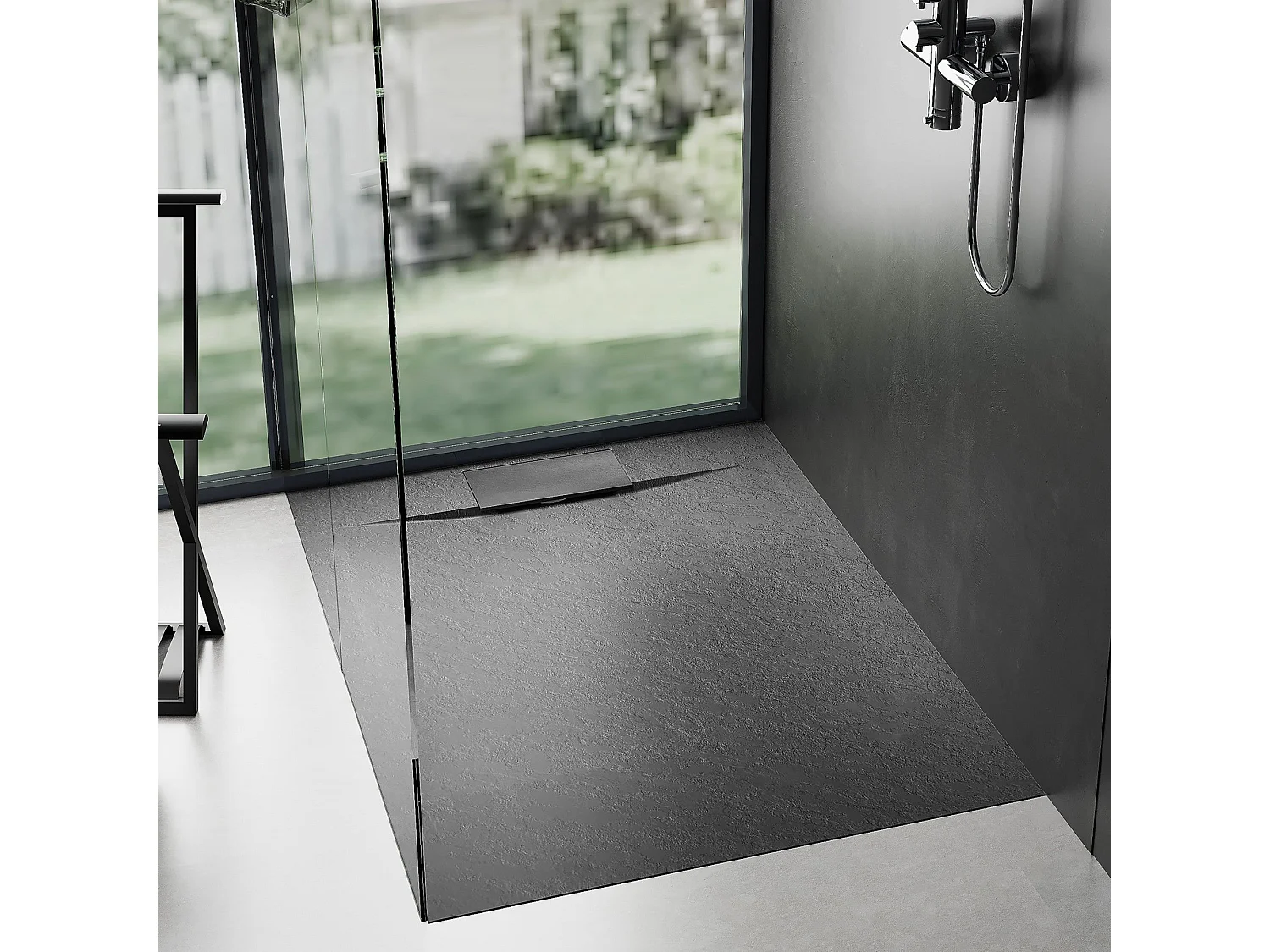 Receveur De Douche Rea Bazalt 90X90 Black