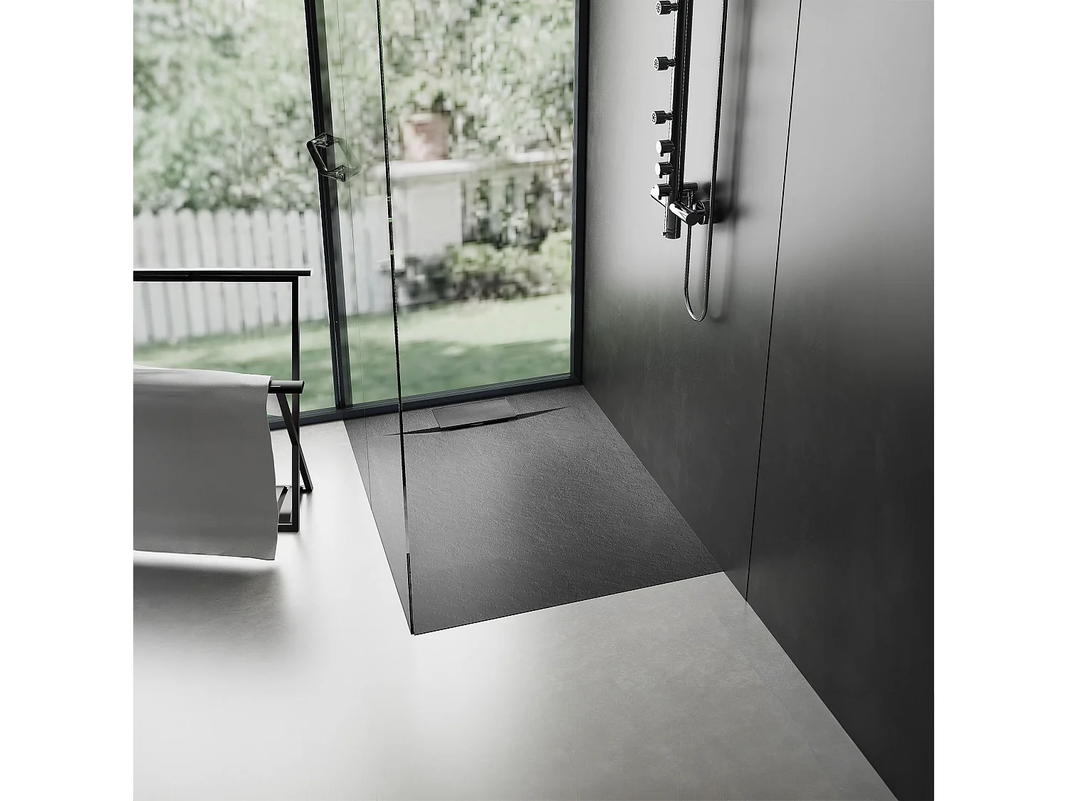 Receveur De Douche Rea Bazalt 90X90 Black