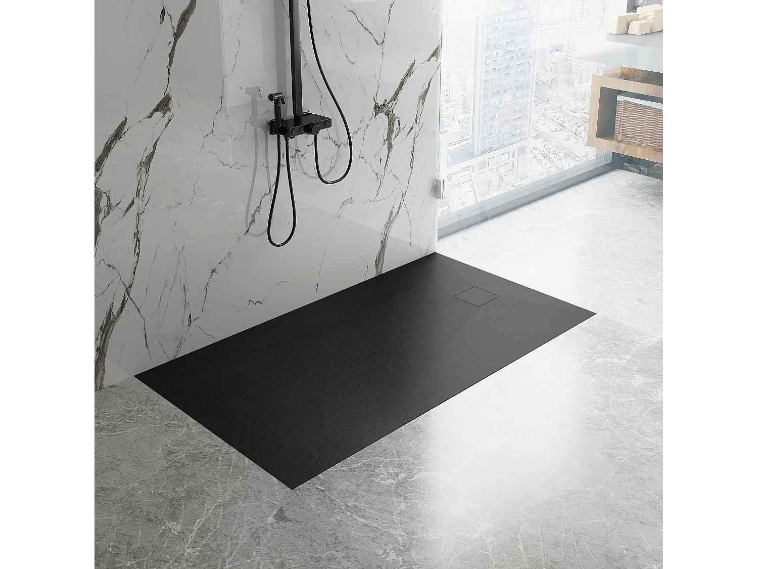 Receveur De Douche Rea Magnum 80X120 Black