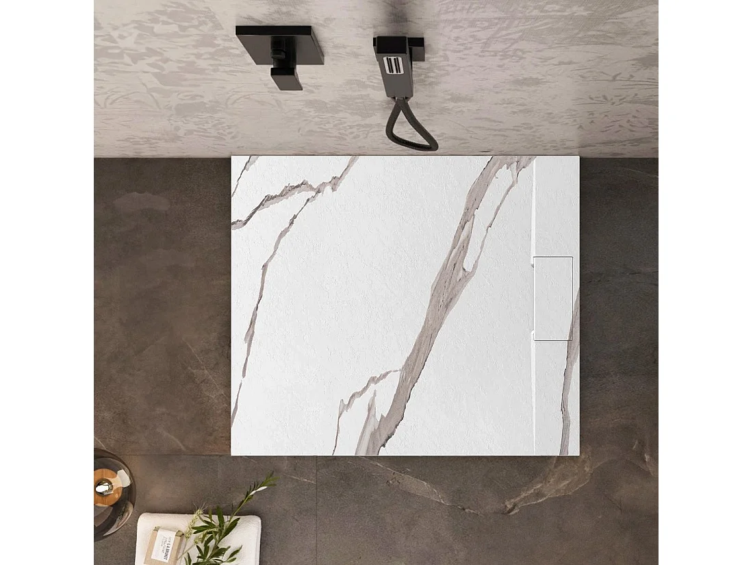 Receveur De Douche Rea Bazalt Carrara 90X90 White