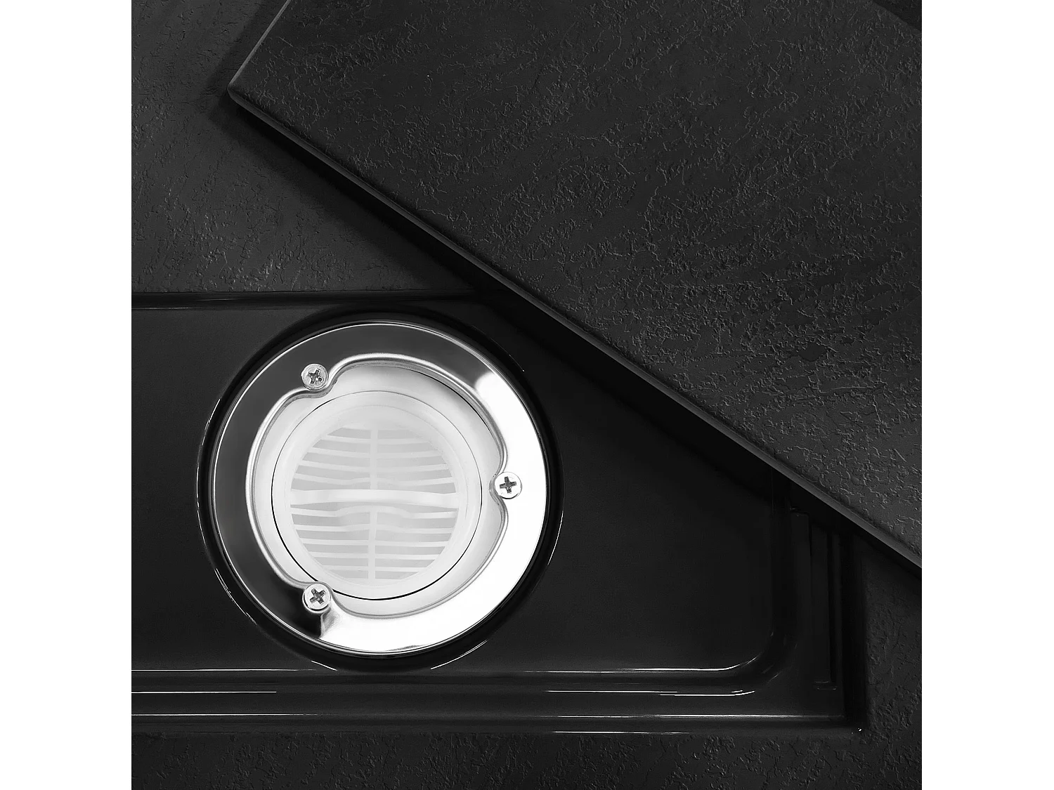 Douchebak Rea Bazalt Carrara 90X90 Black