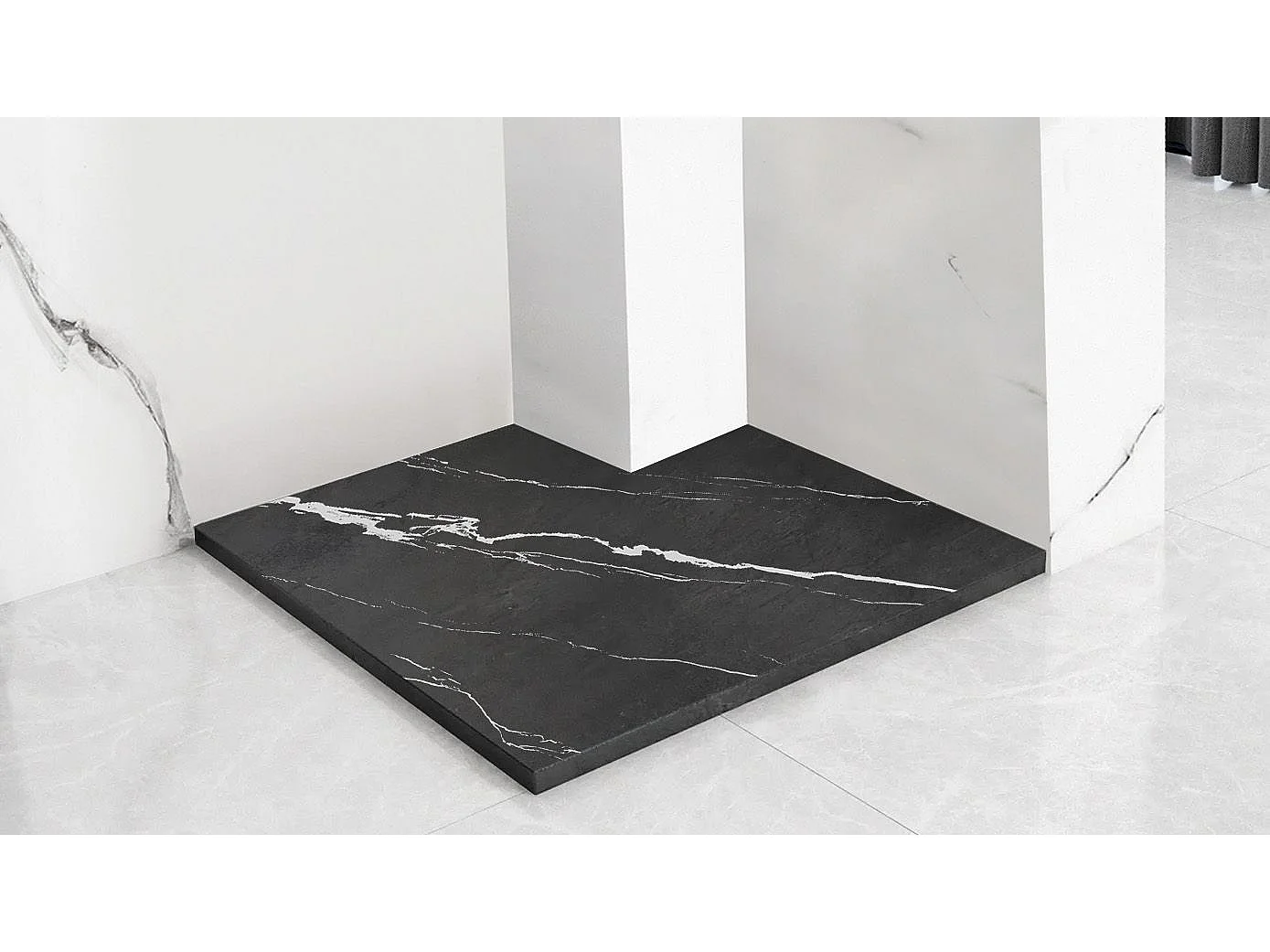 Receveur De Douche Rea Bazalt Carrara 90X90 Black