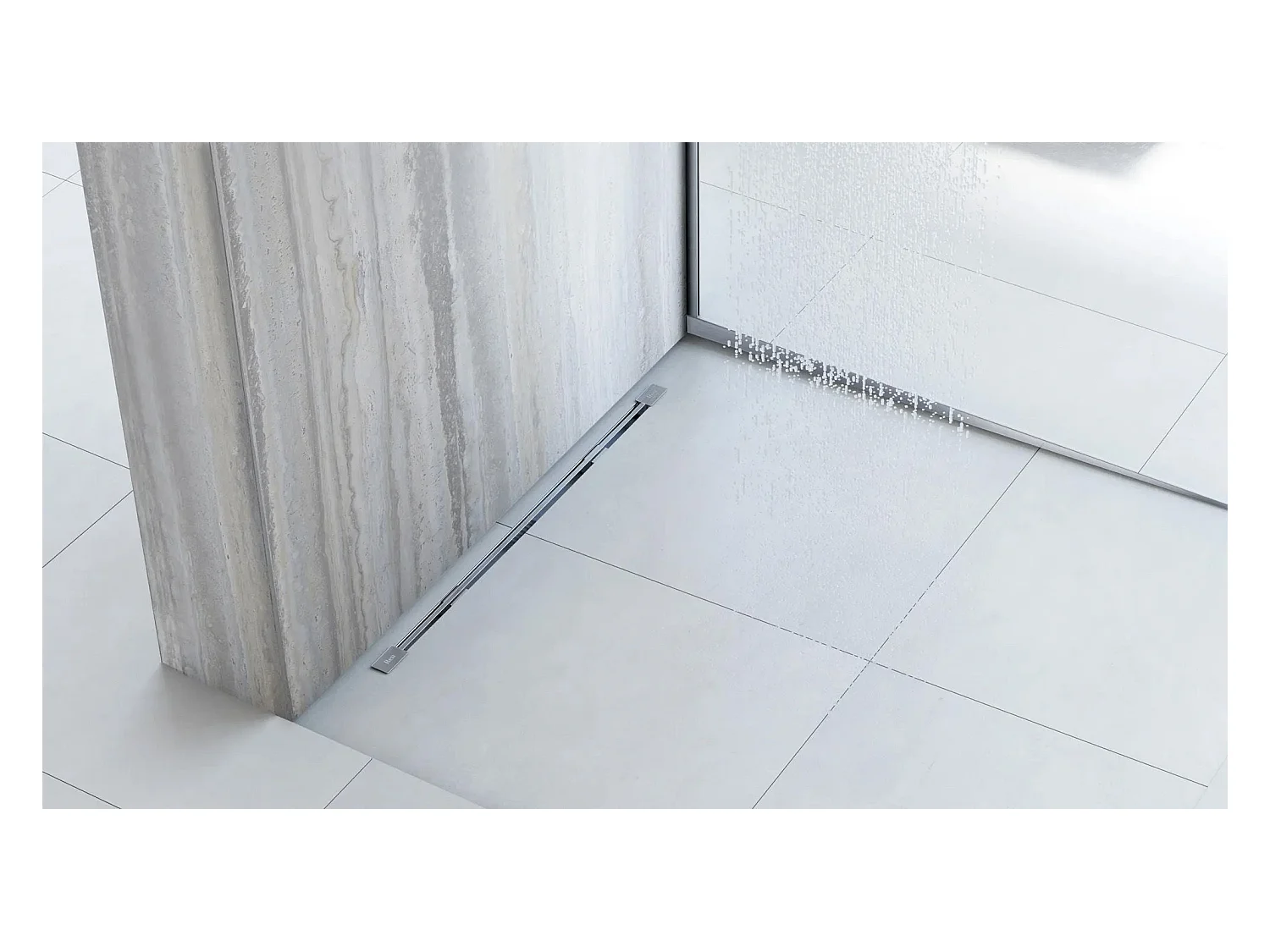 Profilé De Chute Latéral Pour Receveur De Douche Rea 120Cm Right Brush Nickel