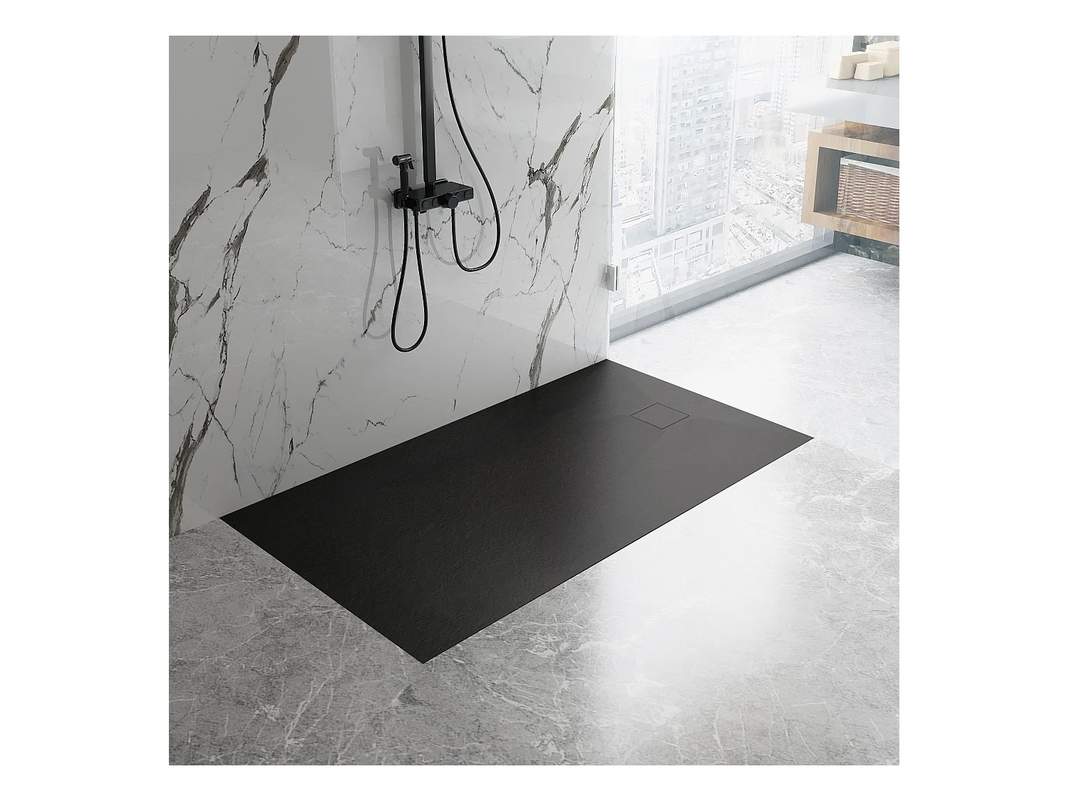 Receveur De Douche Rea Magnum 90X120 Black