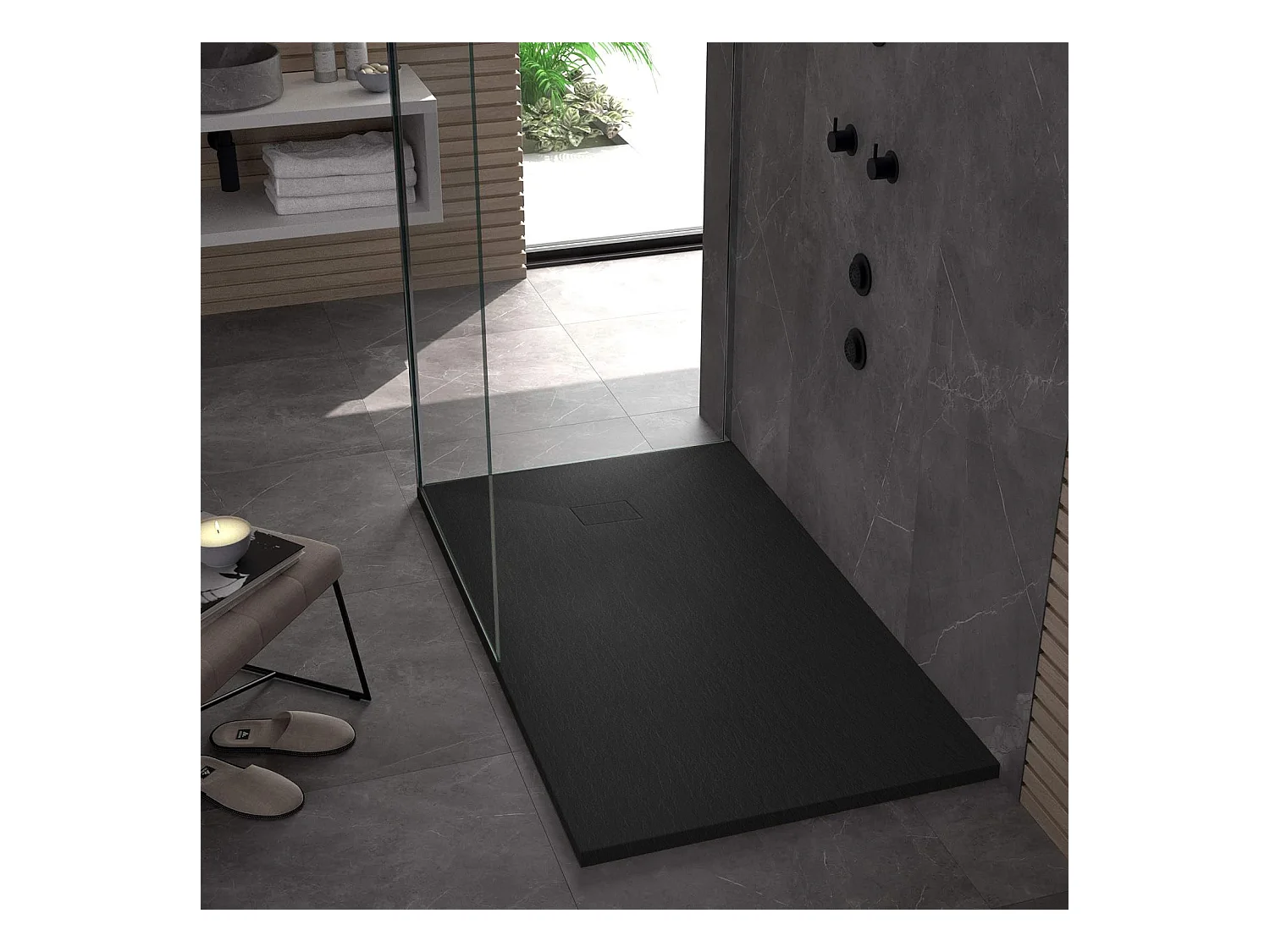 Receveur De Douche Rea Magnum 90X120 Black
