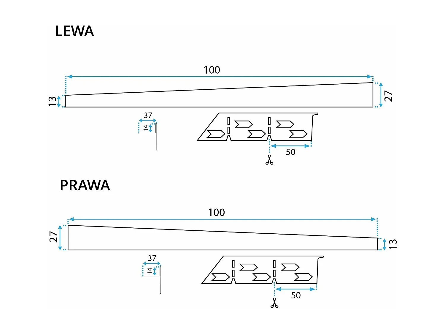 Faixa De Base De Chuveiro Inclinada Rea 100Cm Right Black