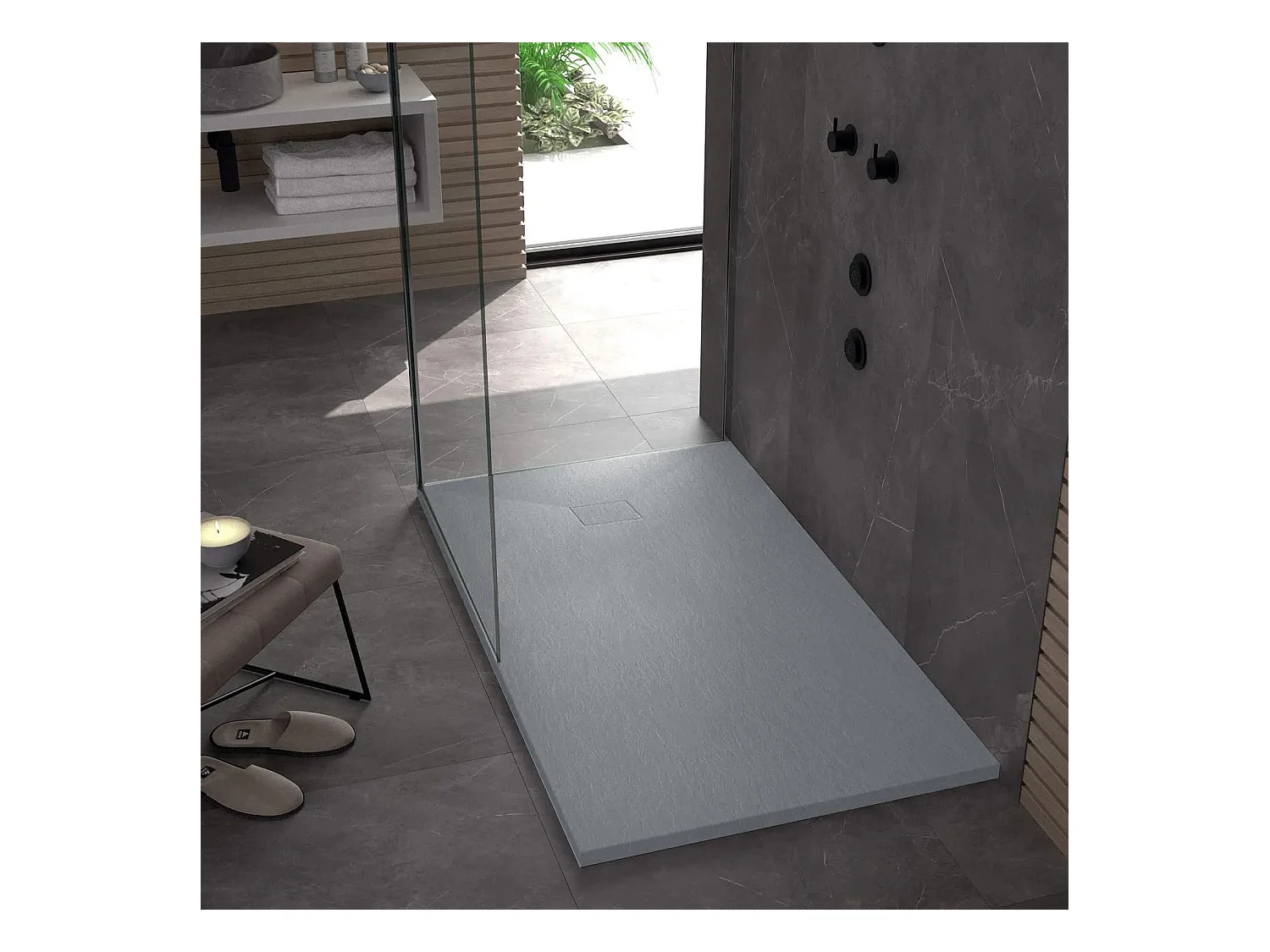 Receveur De Douche Rea Magnum 80X100 Grey