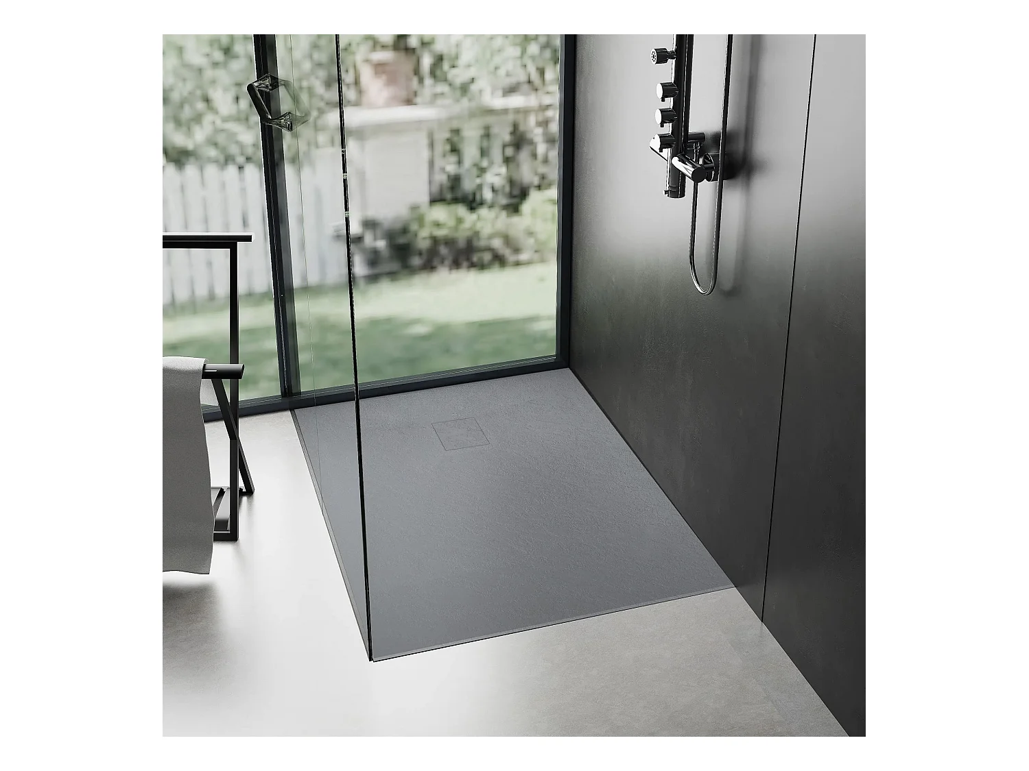 Plato De Ducha Rea Magnum 80X100 Grey