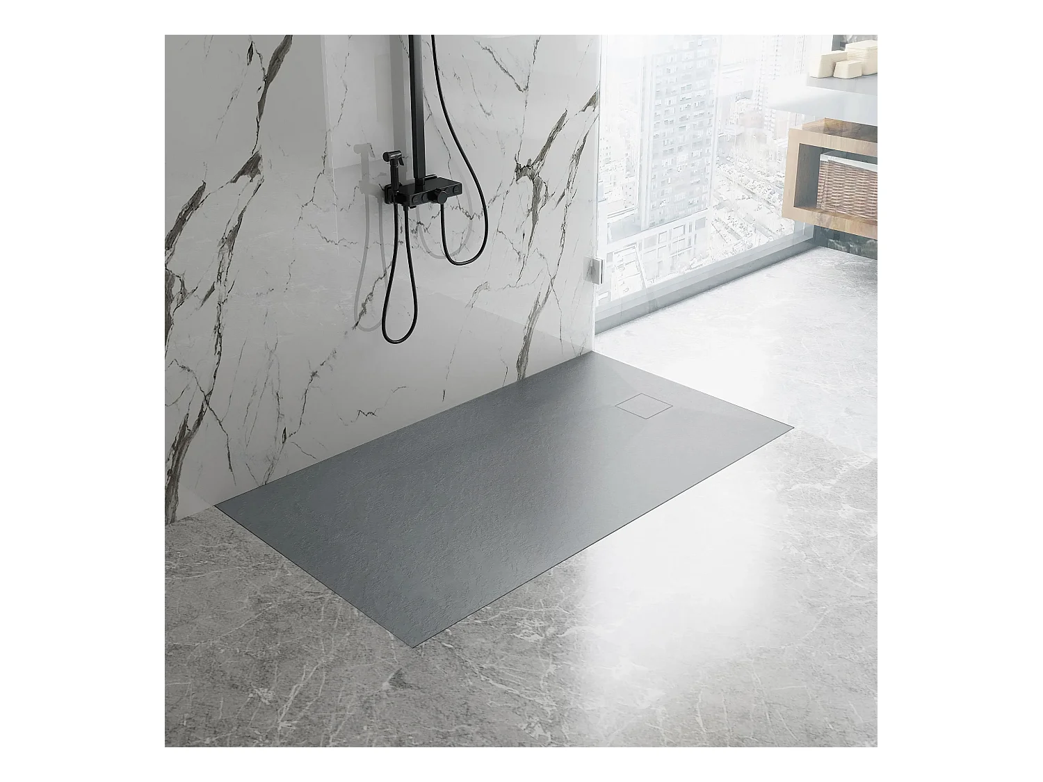 Plato De Ducha Rea Magnum 80X100 Grey