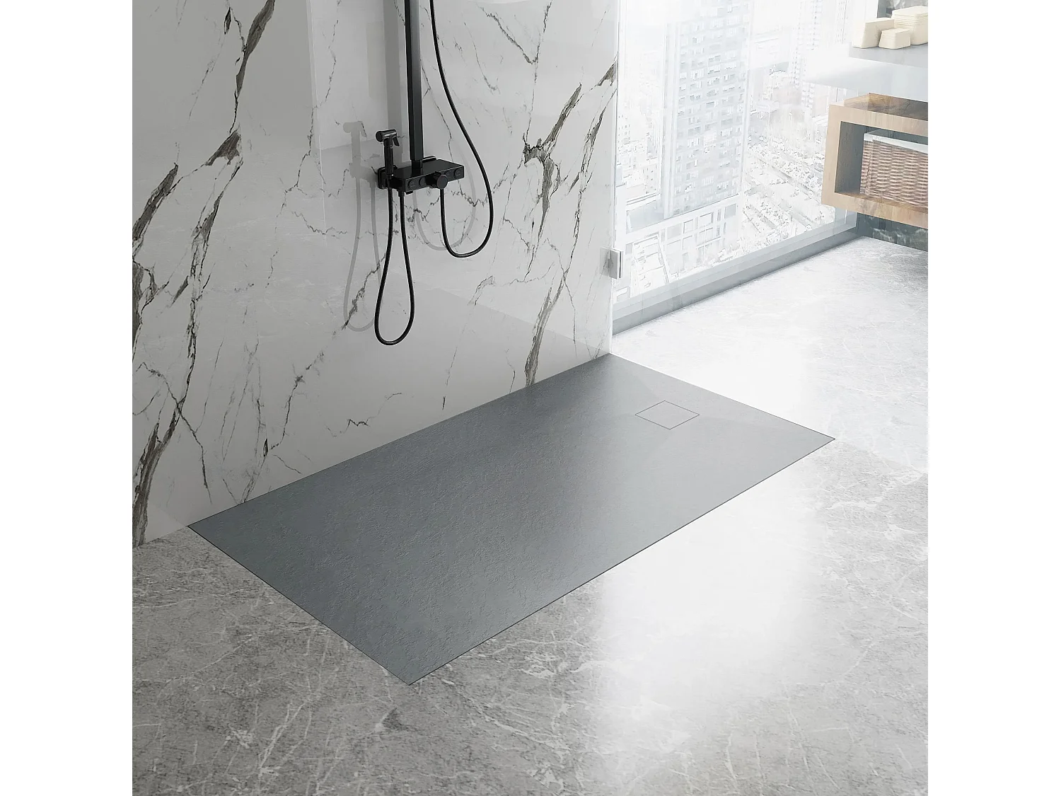 Receveur De Douche Rea Magnum 80X100 Grey