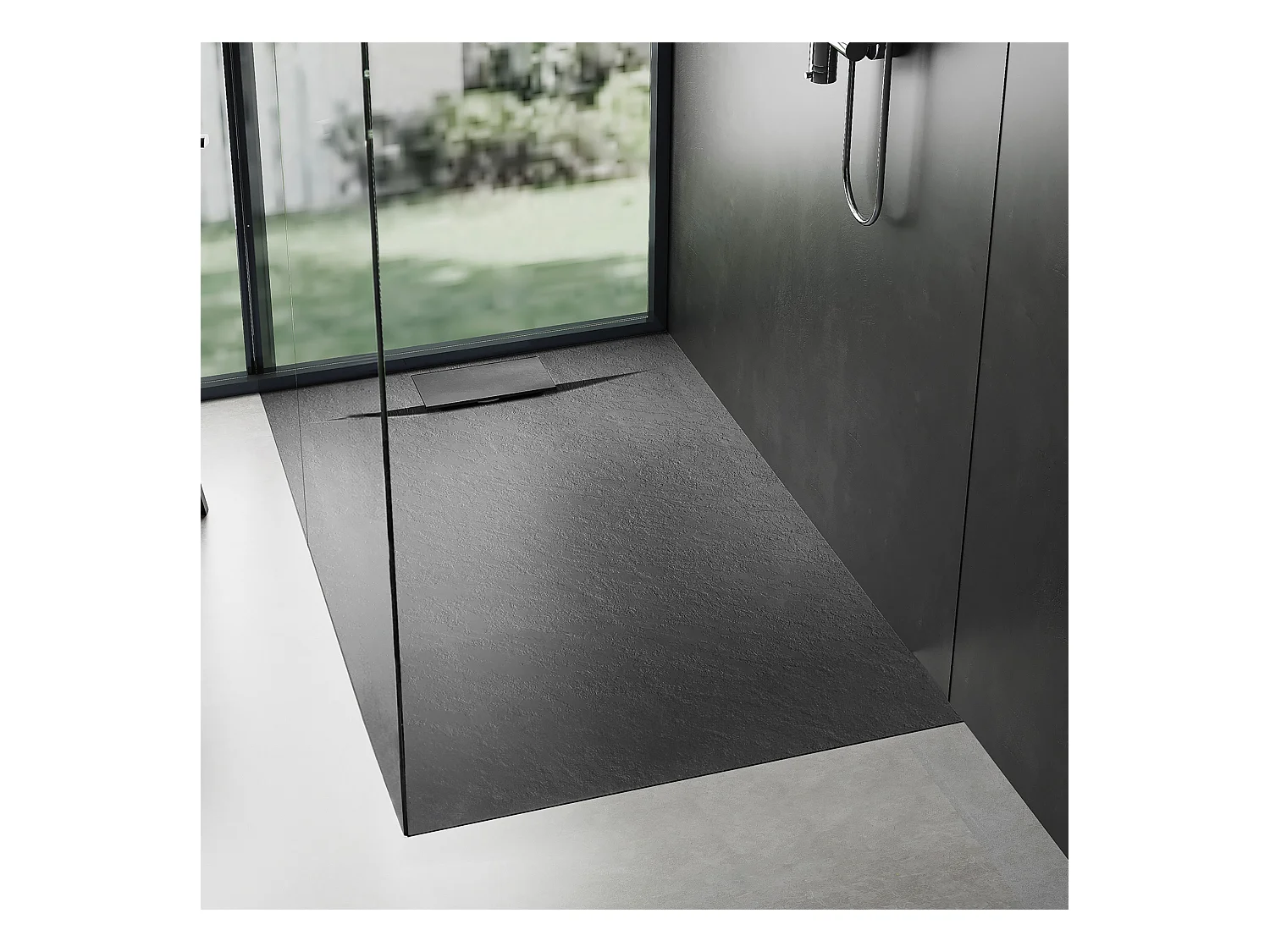 Receveur De Douche Rea Bazalt 80X120 Black
