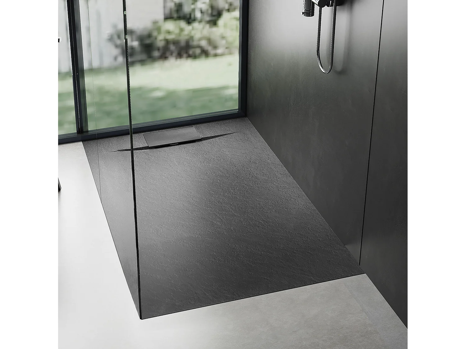 Receveur De Douche Rea Bazalt 80X120 Black