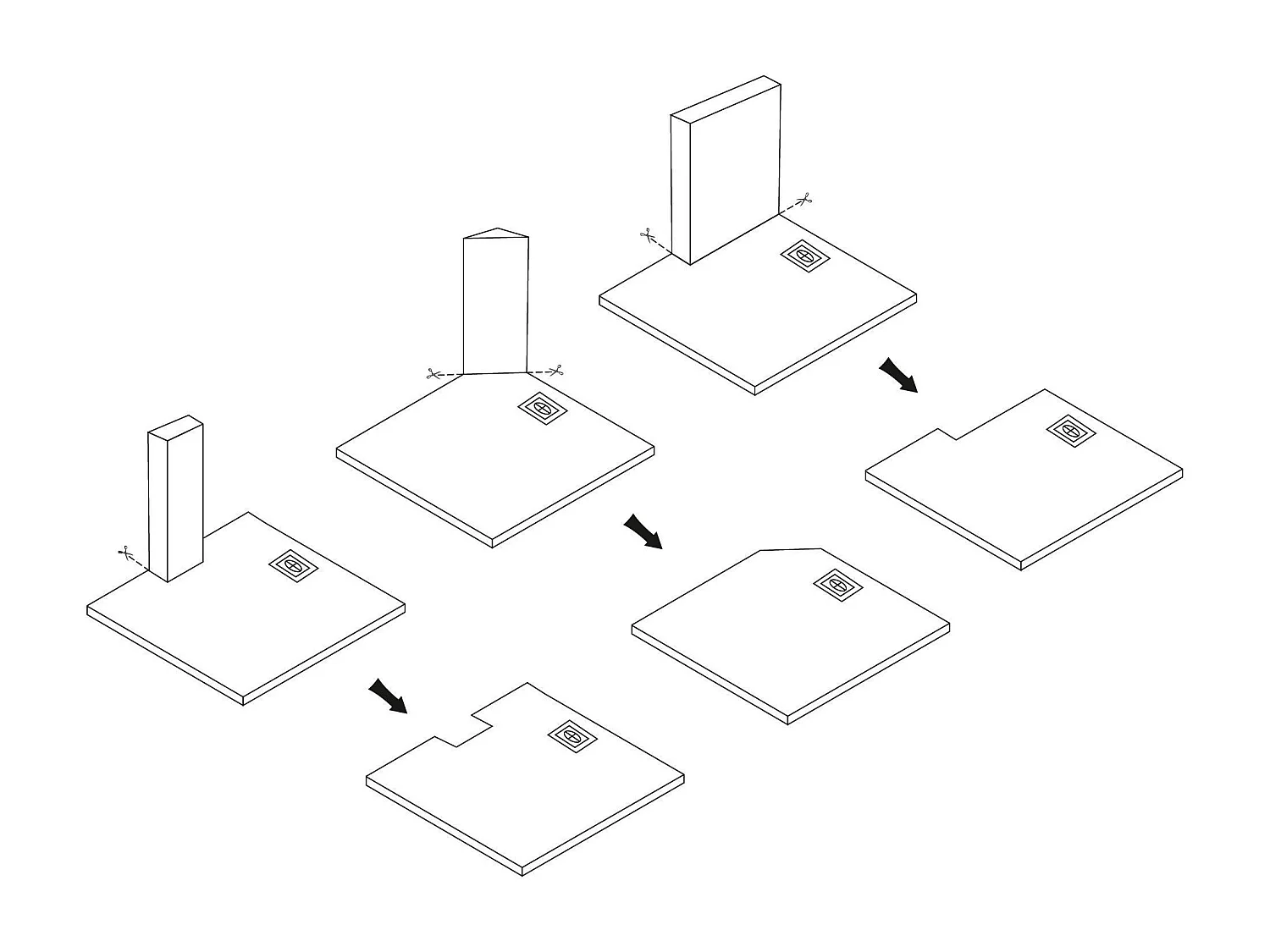 Base De Duche Rea Magnum Carrara 90X120 White