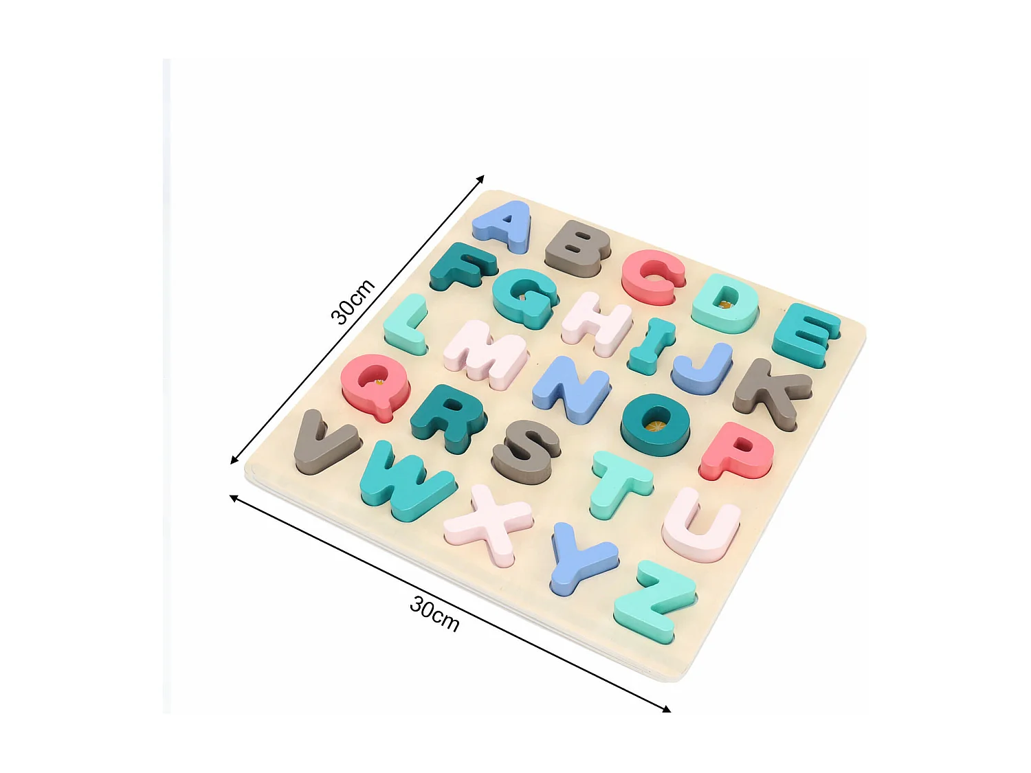 Gioco Puzzle Lettere Alfabeto per Bambini Rebecca Mobili Jambo Dai 3 anni Legno Multicolore 2,5x30x30