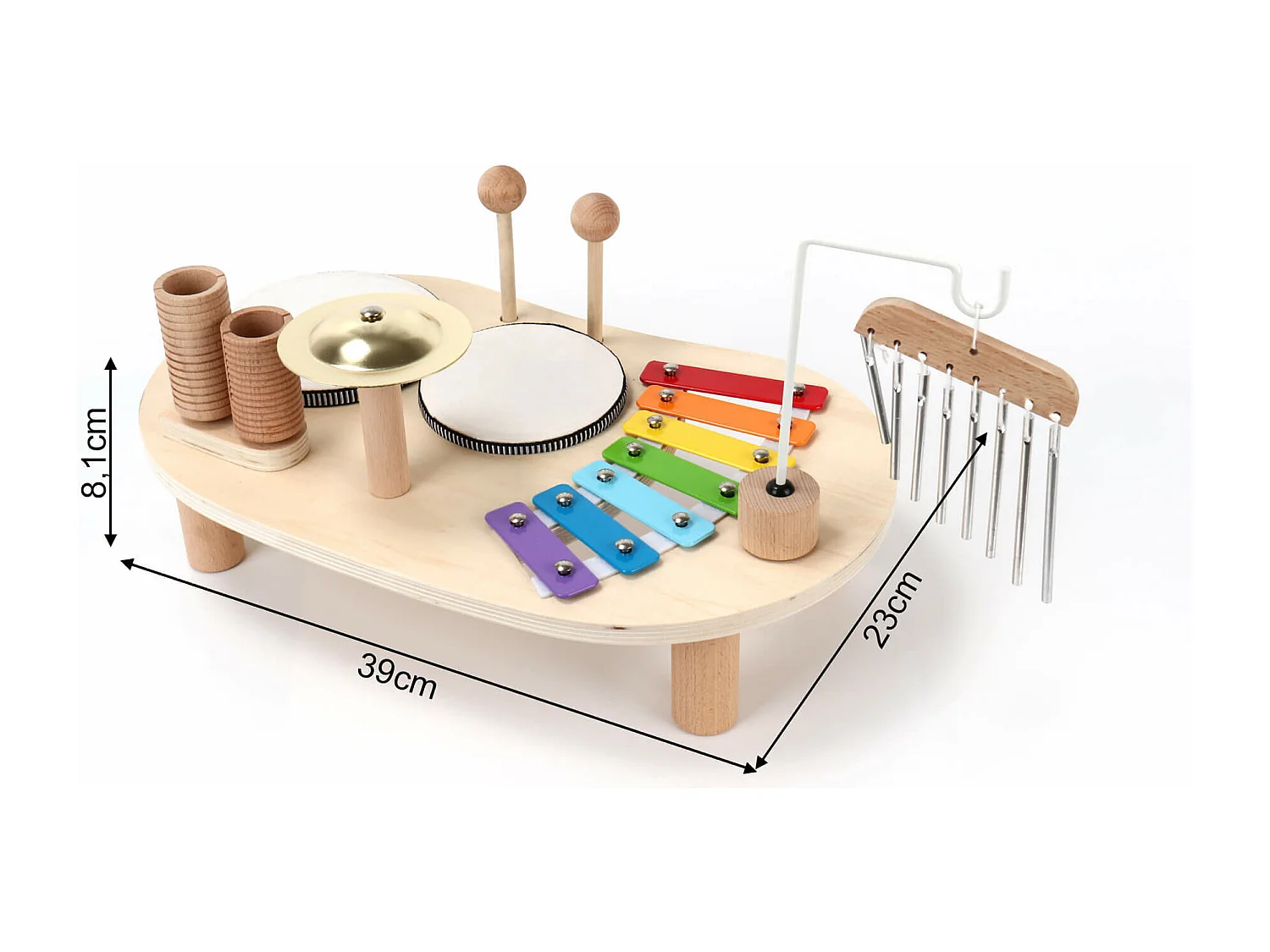 Juego de Instrumentos Musicales para Niños Rebecca Mobili Yaya A partir de 3 años Madera Multicolor 8x39x23