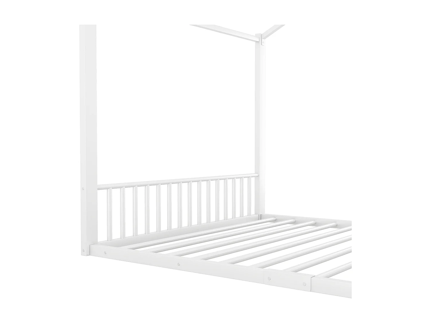 Hochbett 140x200 cm - Eisenrahmen - Weiß