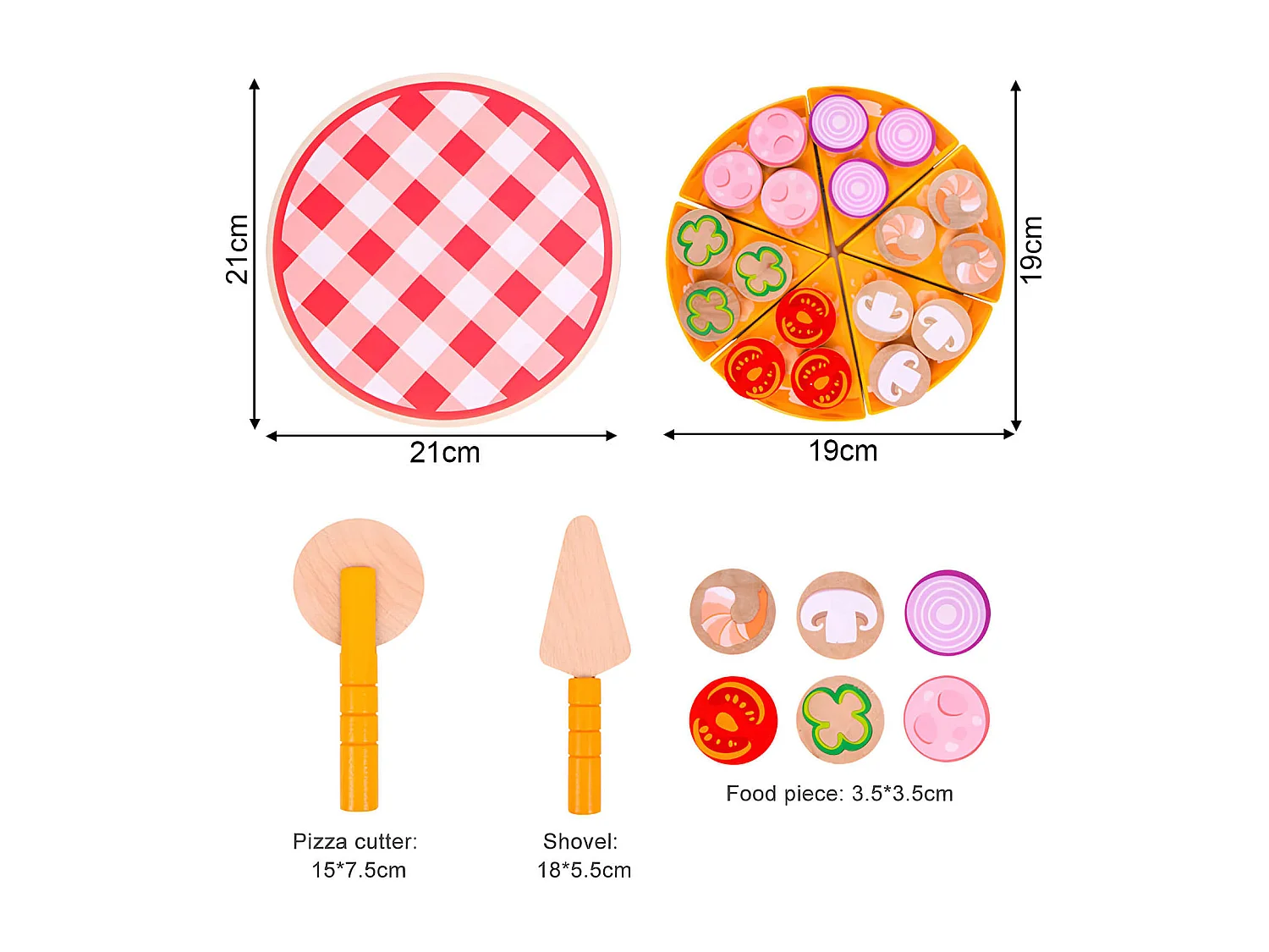 Gioco Pizza per Bambini Rebecca Mobili Okhar Dai 3 anni Legno Multicolore