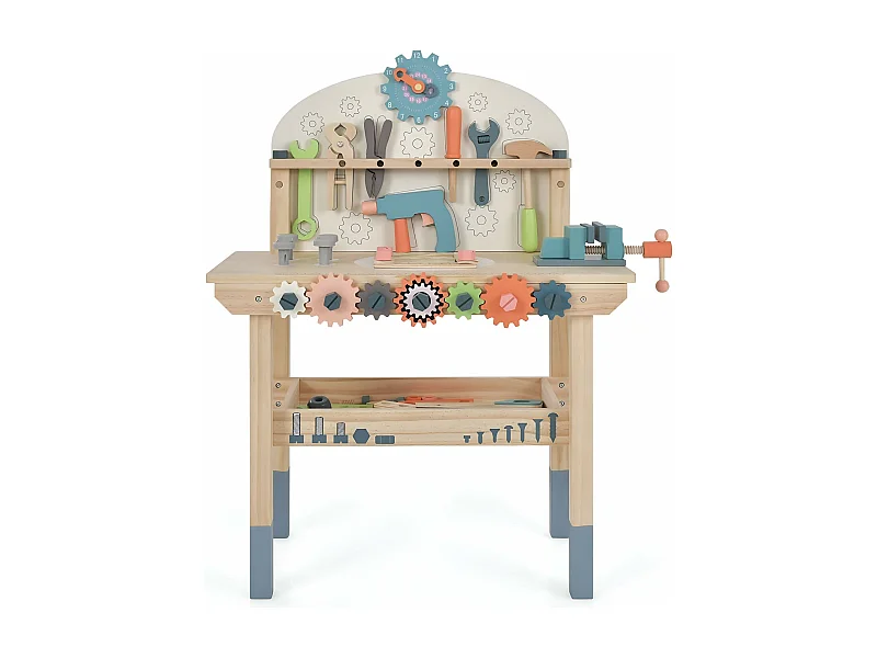 Gioco Banco degli Attrezzi per Bambini Rebecca Mobili Bacaba Dai 3 anni Legno Multicolore 79,5x59,5x29,5