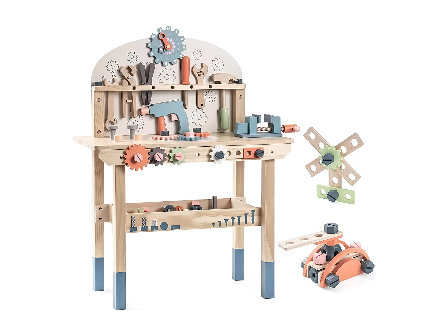 Brinquedo Banco de Ferramentas para Crianças Rebecca Mobili Bacaba A partir de 3 anos Madeira Multicolorido 79,5x59,5x29,5