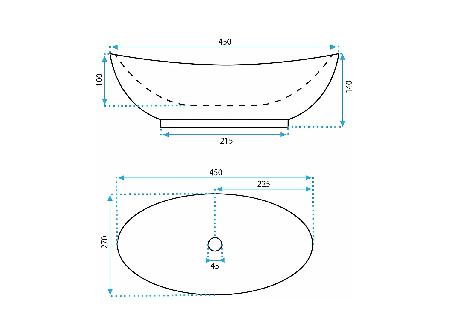 Vasque À Poser Rea Kate 45 White