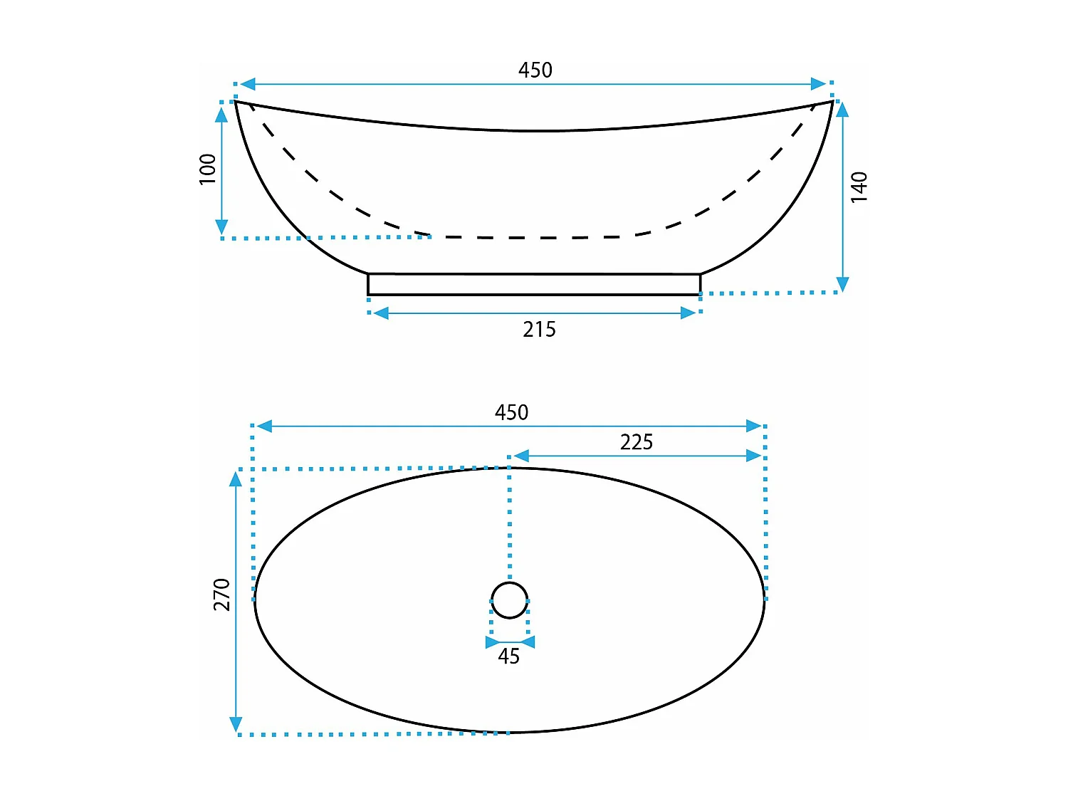 Vasque À Poser Rea Kate 45 White