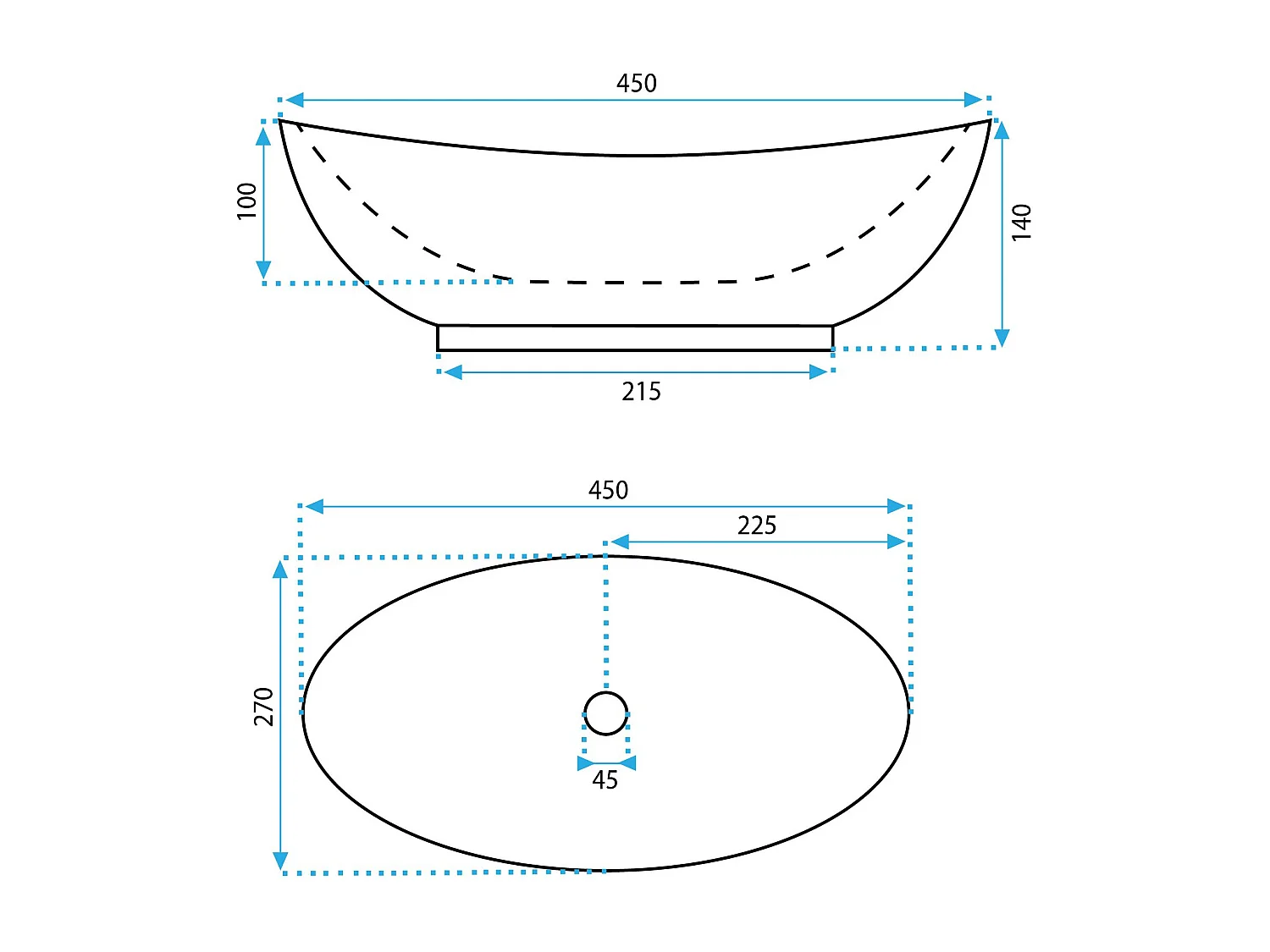 Vasque À Poser Rea Kate 45 White