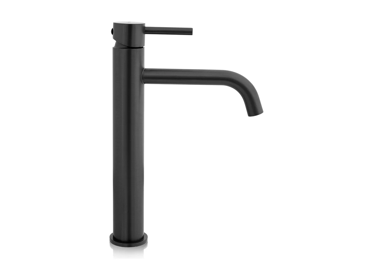 Set Lavabo Da Appoggio Rea Shila Black + Rubinetto Da Bagno Lungo Black High + Tappo Black