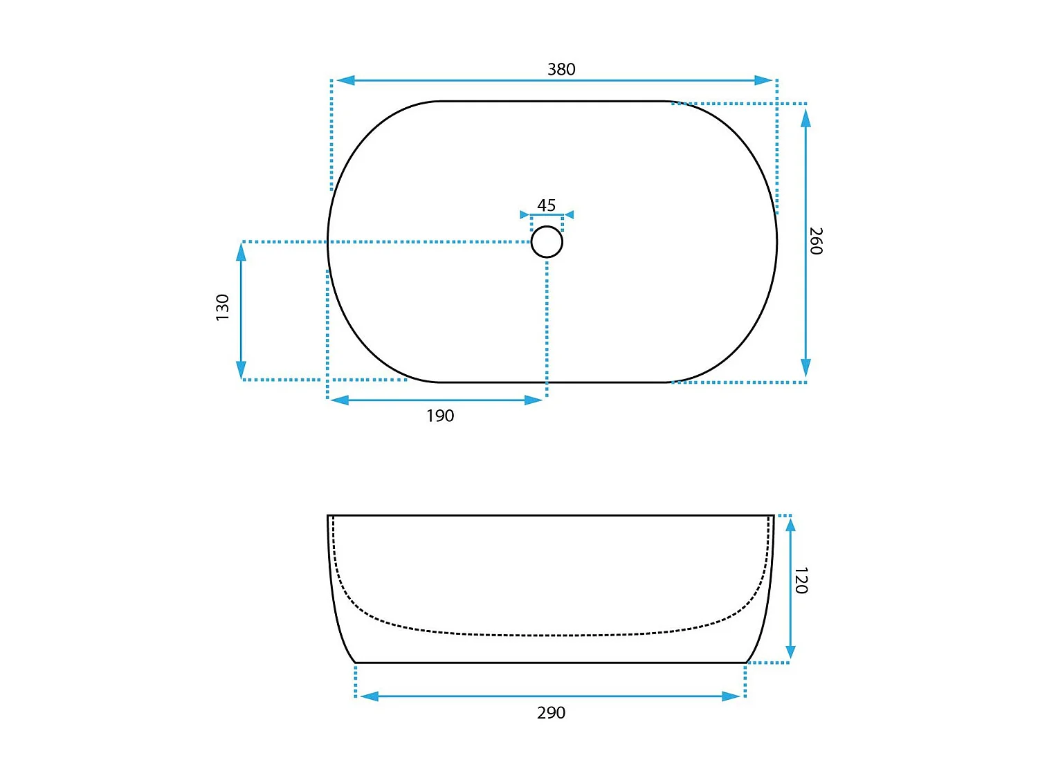 Opzetwastafel Rea Amelia Mini White