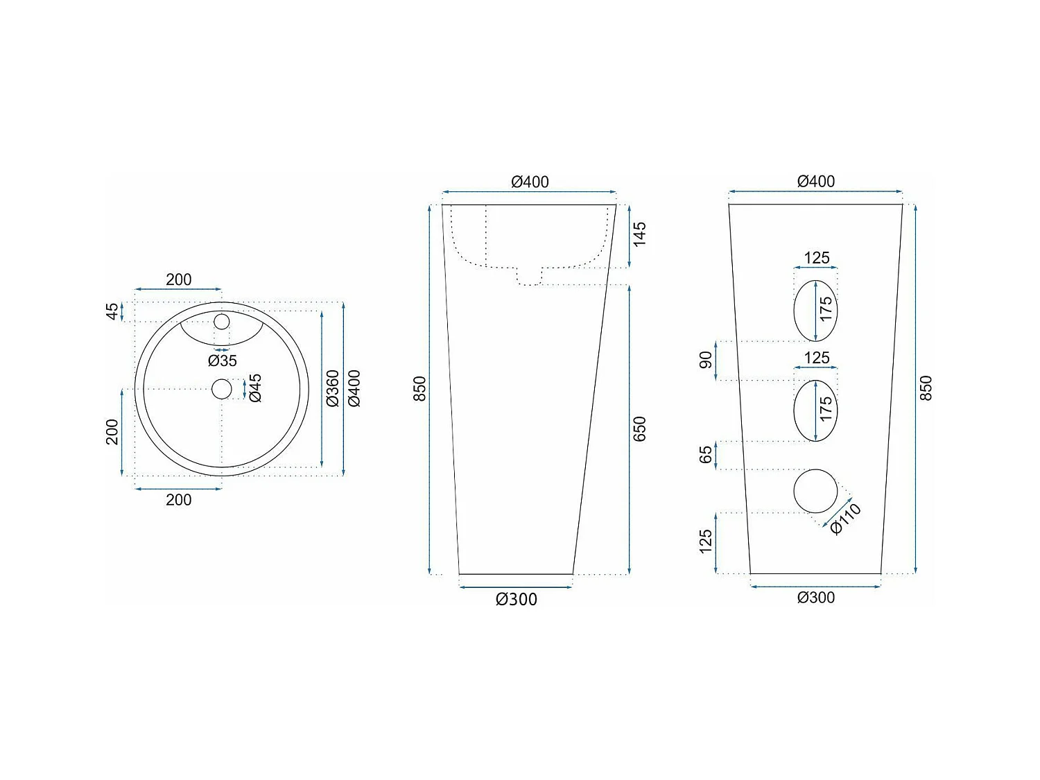 Vrijstaande Wastafel Rea Blanka Natural Matt Beige