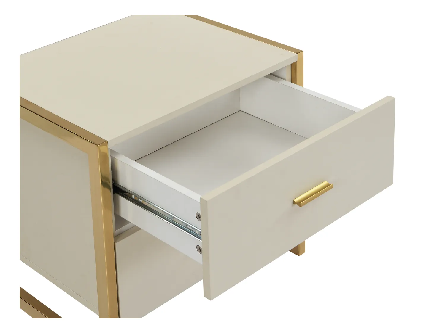 Sengebord med 2 skuffer - MDF - Beige og guld - OMBRELIA af Pascal Morabito