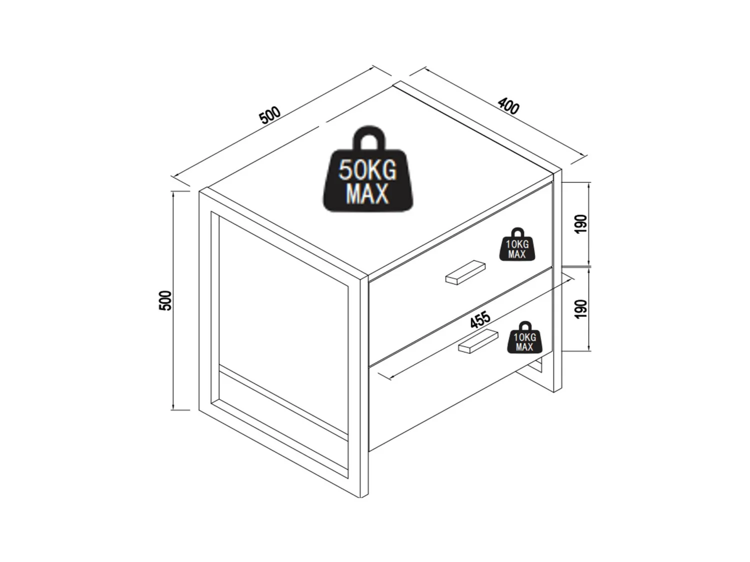 Sengebord med 2 skuffer - MDF - Beige og guld - OMBRELIA af Pascal Morabito