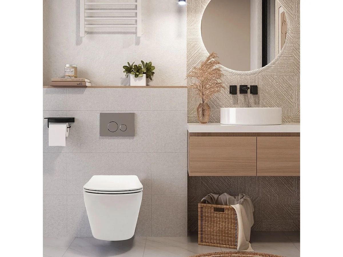Cuvette Wc Suspendue Rea Carlo Mini Flat White + Bidet Carlo Mini