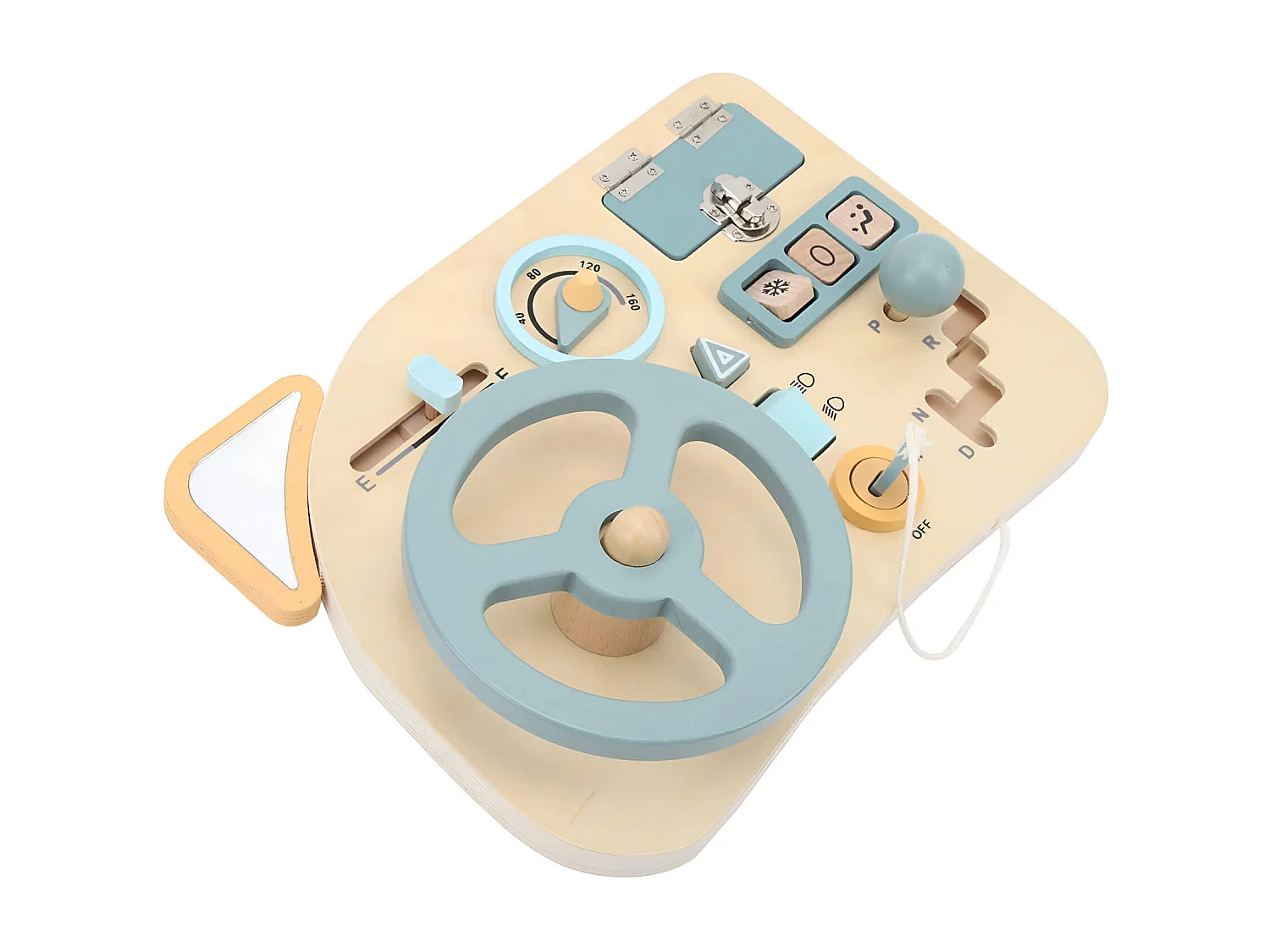 Gioco Volante con Cruscotto per Bambini Rebecca Mobili Sobya Dai 3 anni Legno Marrone Azzurro 4,5x28x20