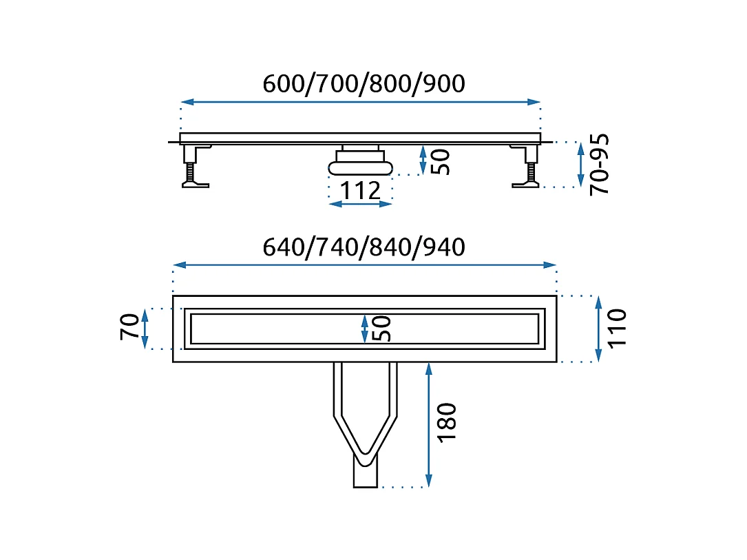 Drain Linéaire Rea Neox Superflow 600 Brush Steel