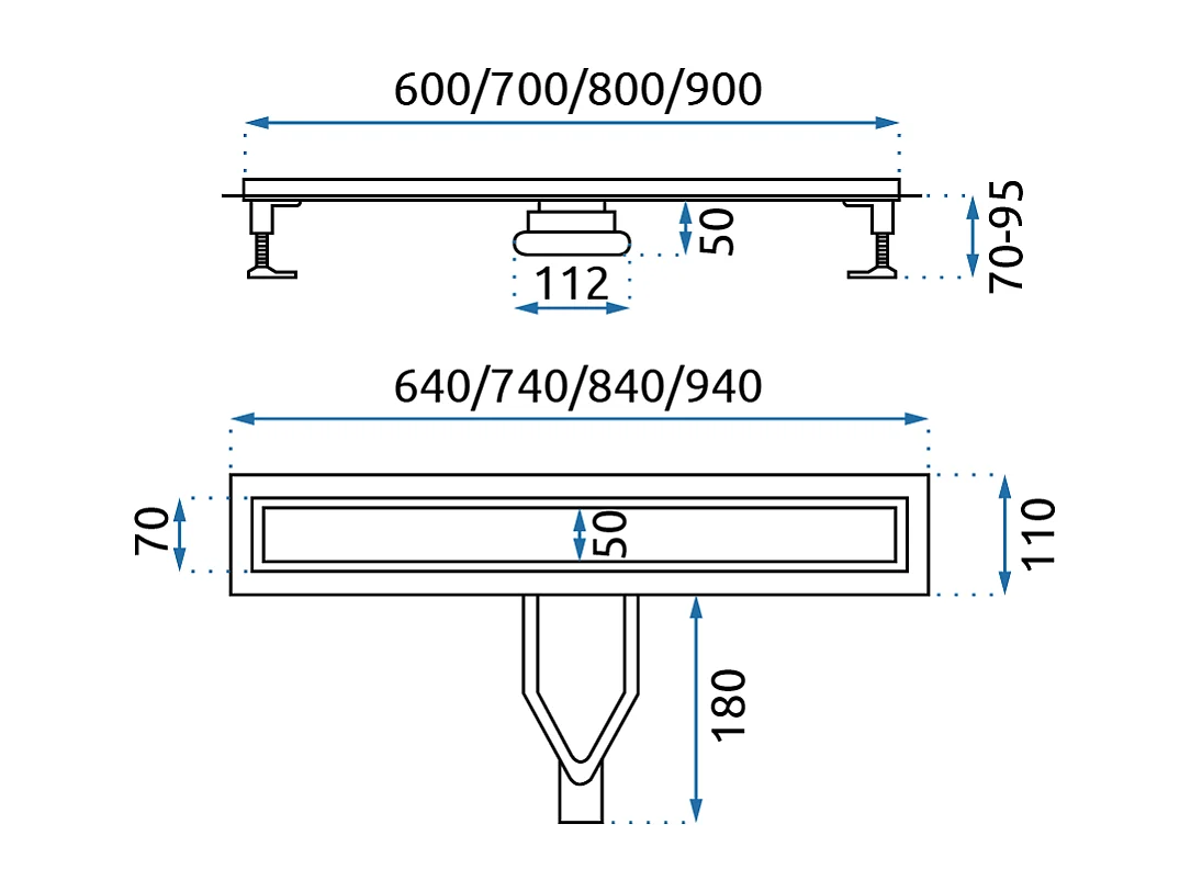 Drain Linéaire Rea Neox Superflow 600 Brush Steel
