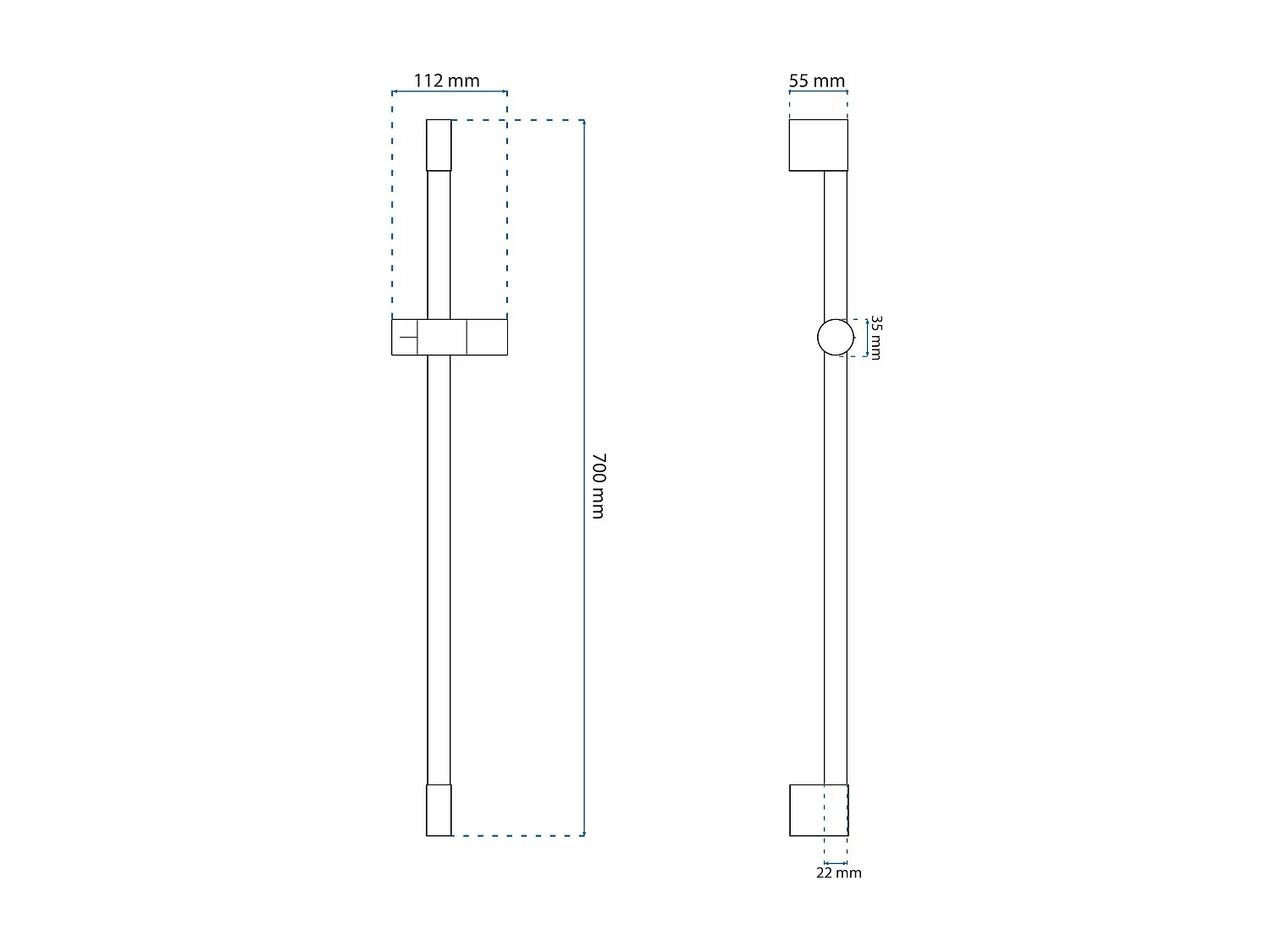 Barre De Douche Rea 01 Brush Gold