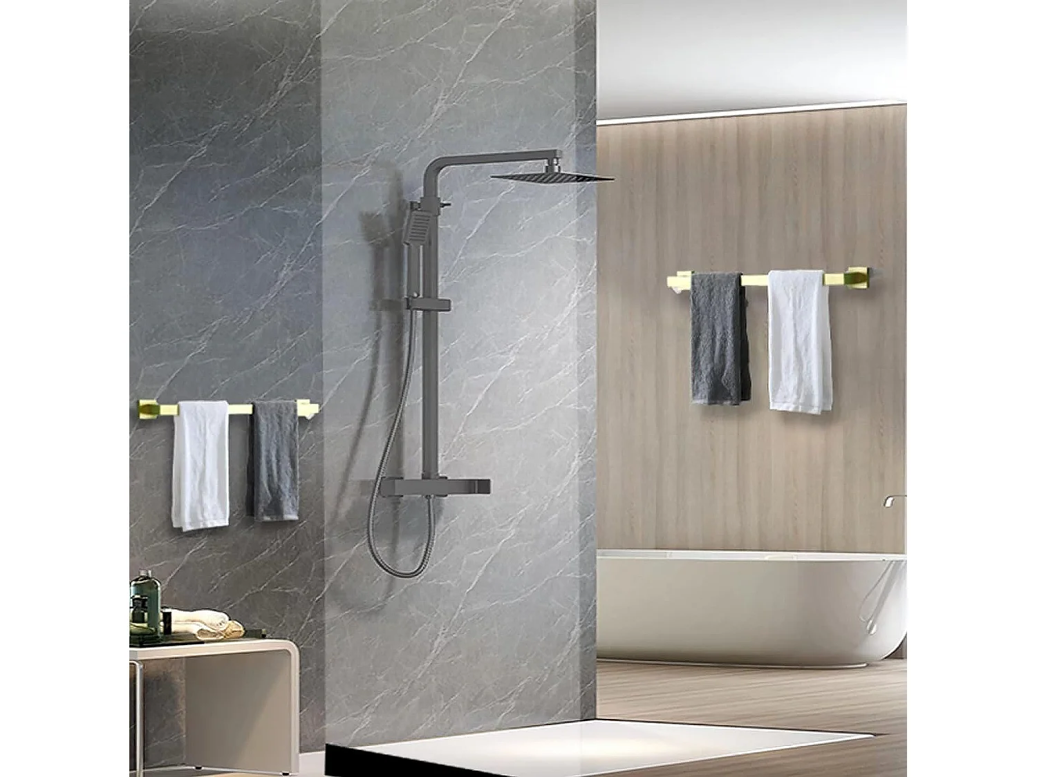 Porte-Serviette Rea 332917A Erlo 01 Brush Gold