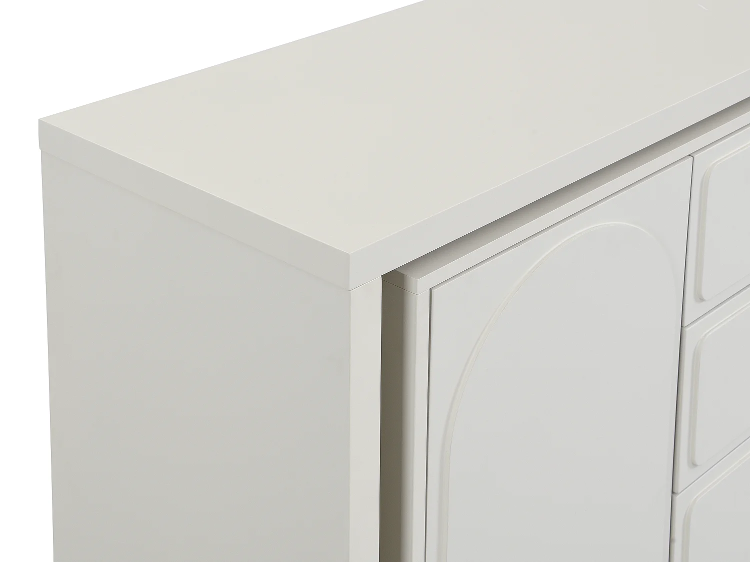 Coiffeuse avec angle pivotant - 3 tiroirs et 1 porte - MDF - Beige - VELANTO de Pascal Morabito