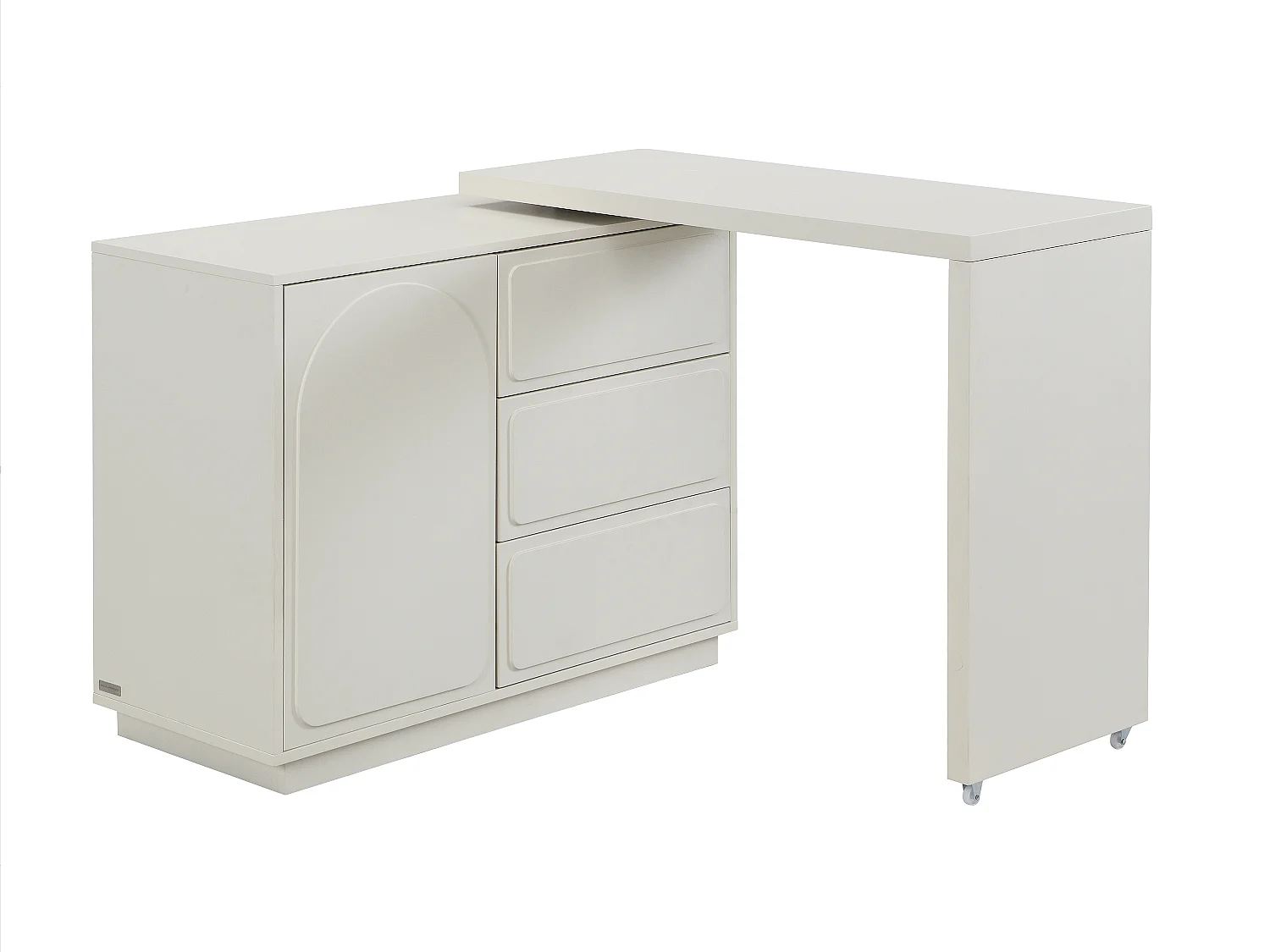 Toucador com canto giratório, 3 gavetas e 1 porta MDF bege - VELANTO