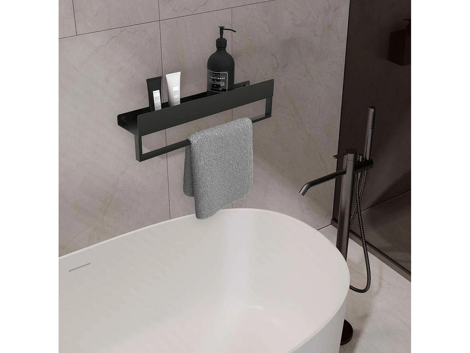 Badezimmerregal Rea Sf01-600-B Black