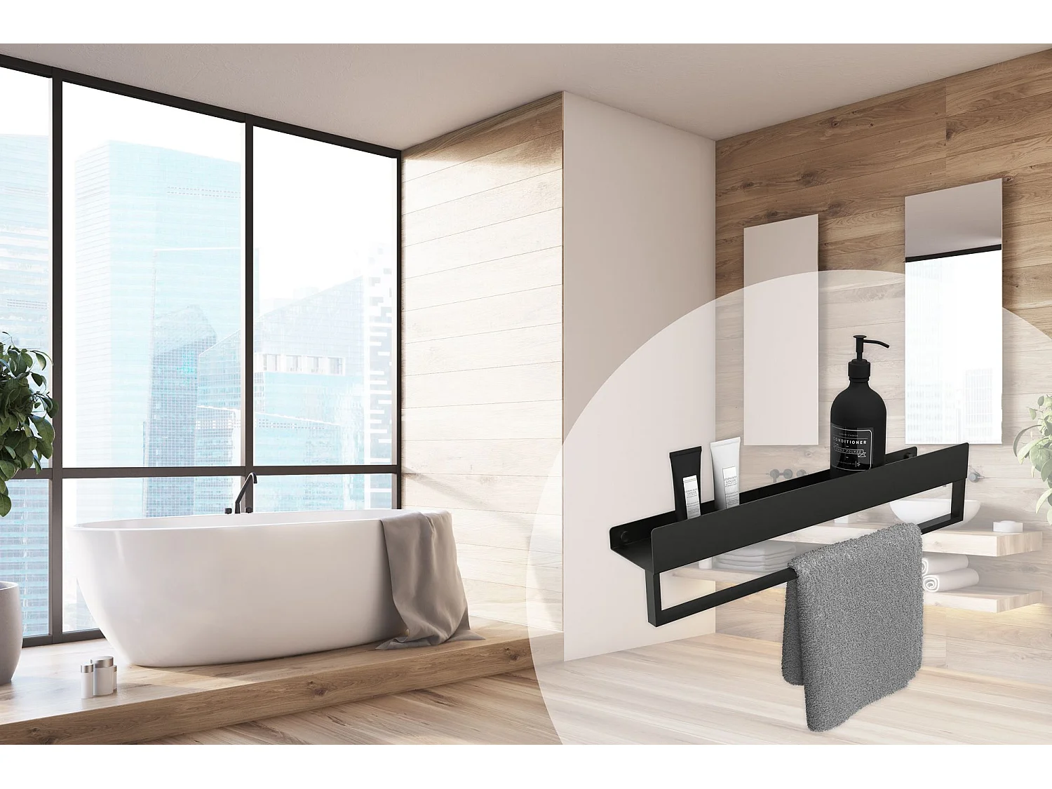 Badezimmerregal Rea Sf01-600-B Black