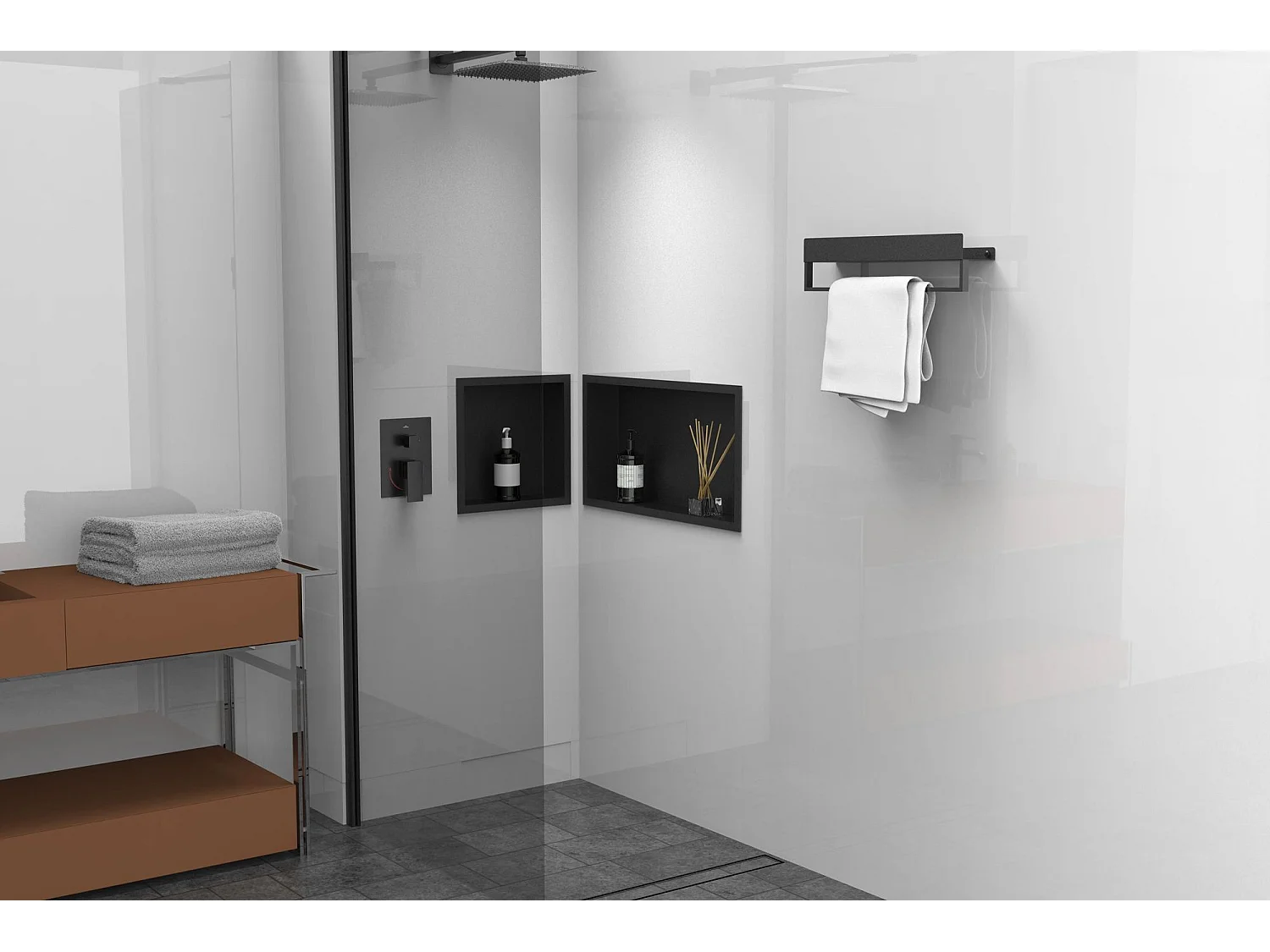 Badkamerplank Rea Sf01-600-B Black