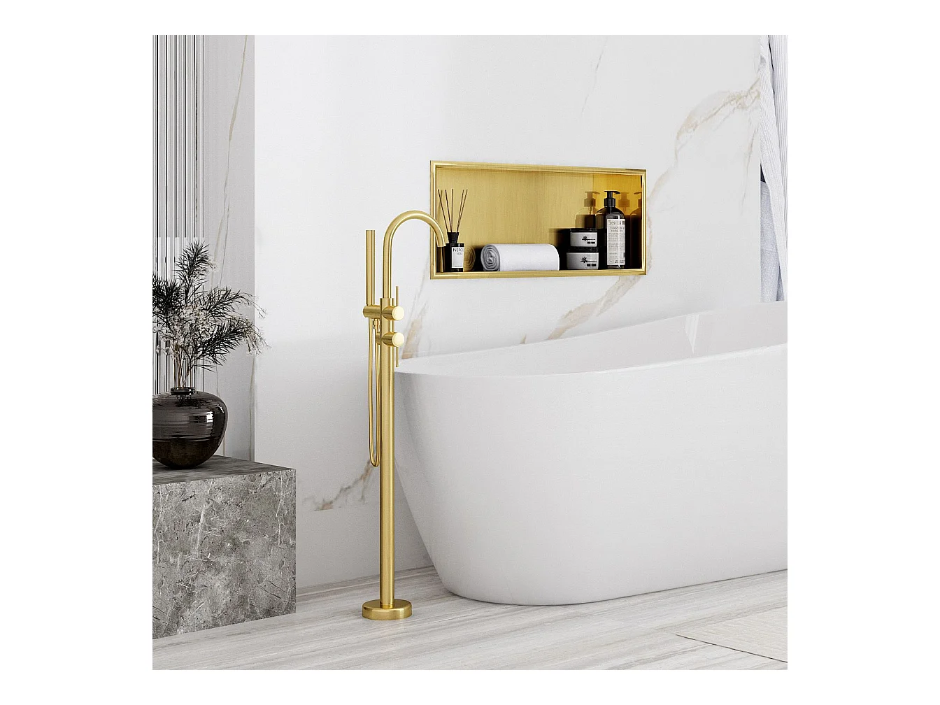 Nischenregal Rea 9 BRUSH GOLD