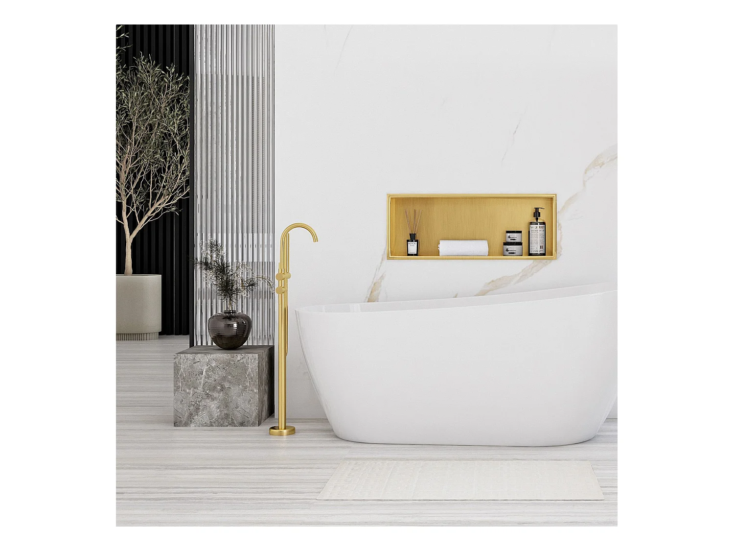 Nischenregal Rea 9 BRUSH GOLD