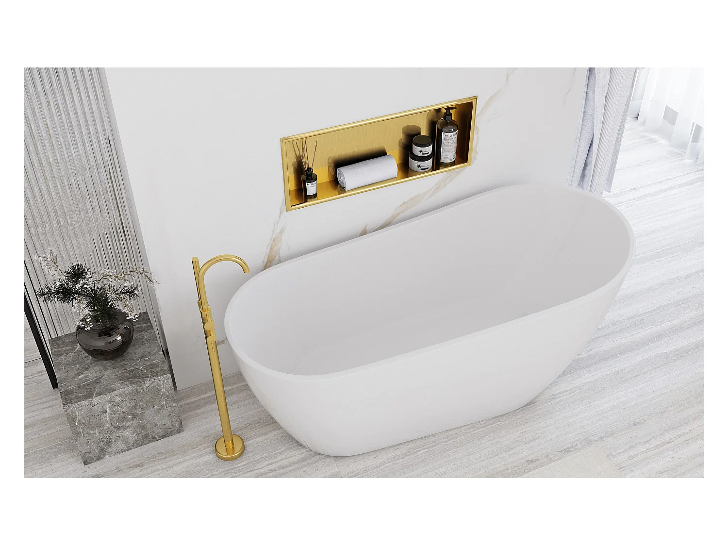 Nischenregal Rea 9 BRUSH GOLD