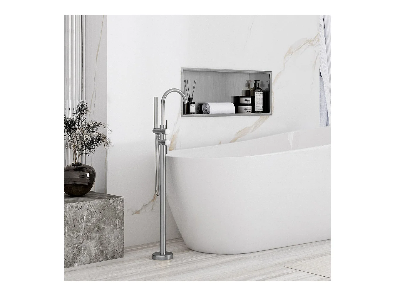 Nischenregal Rea 3 30X60X10 Brush Steel