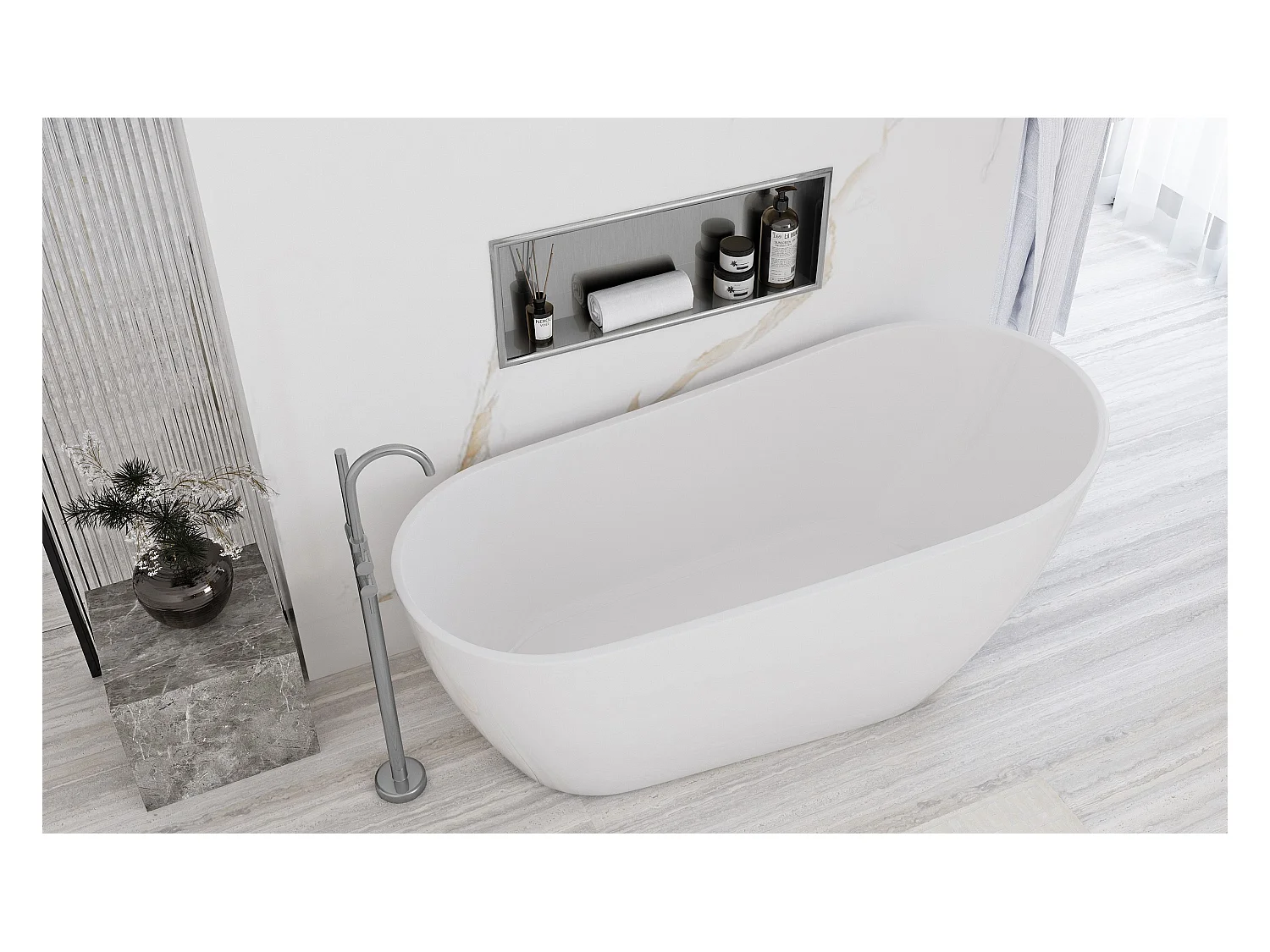 Nischenregal Rea 3 30X60X10 Brush Steel