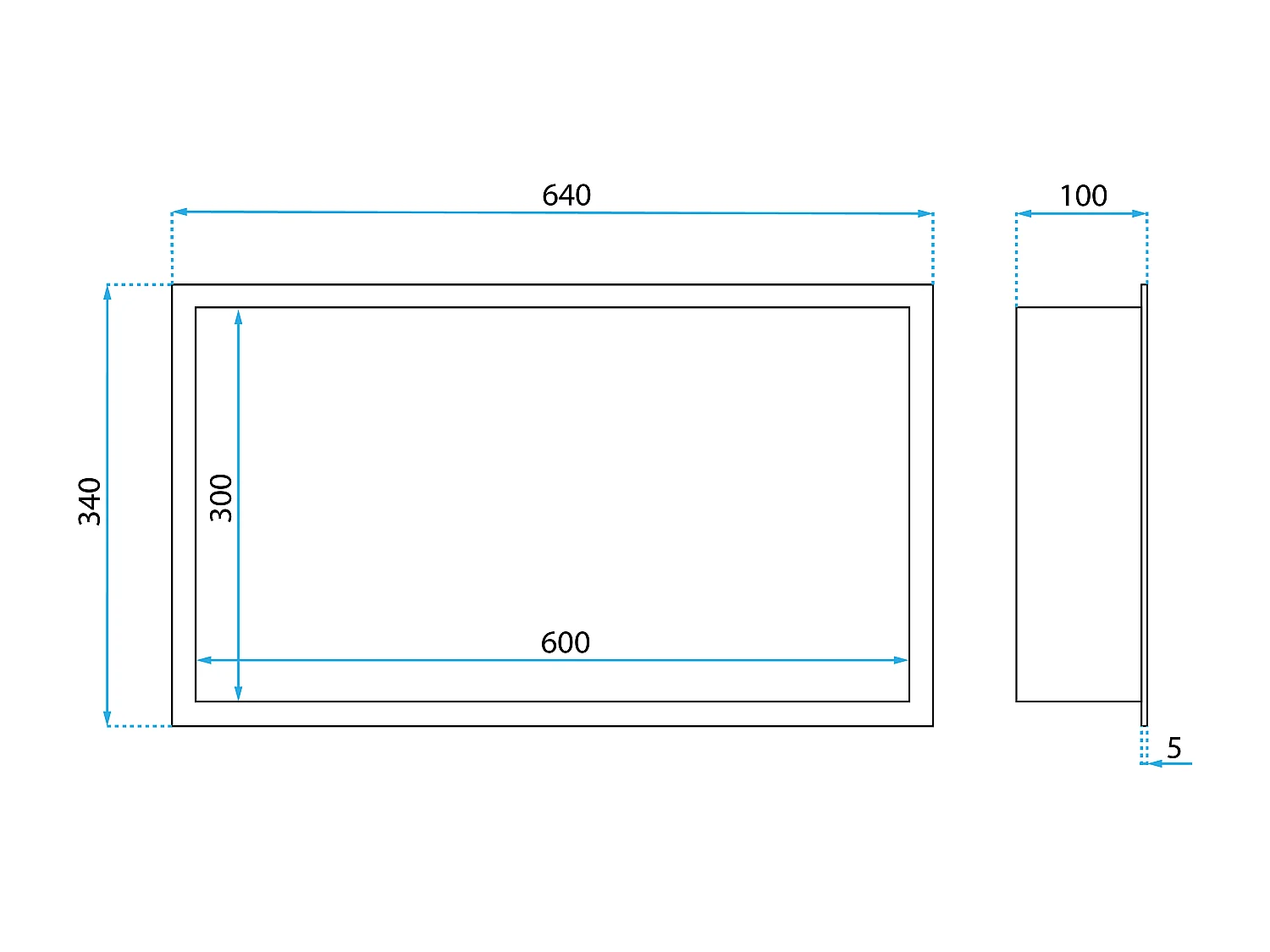 Étagère D'Encastrement Pour Salle De Bains Rea 3 30X60X10 Brush Steel